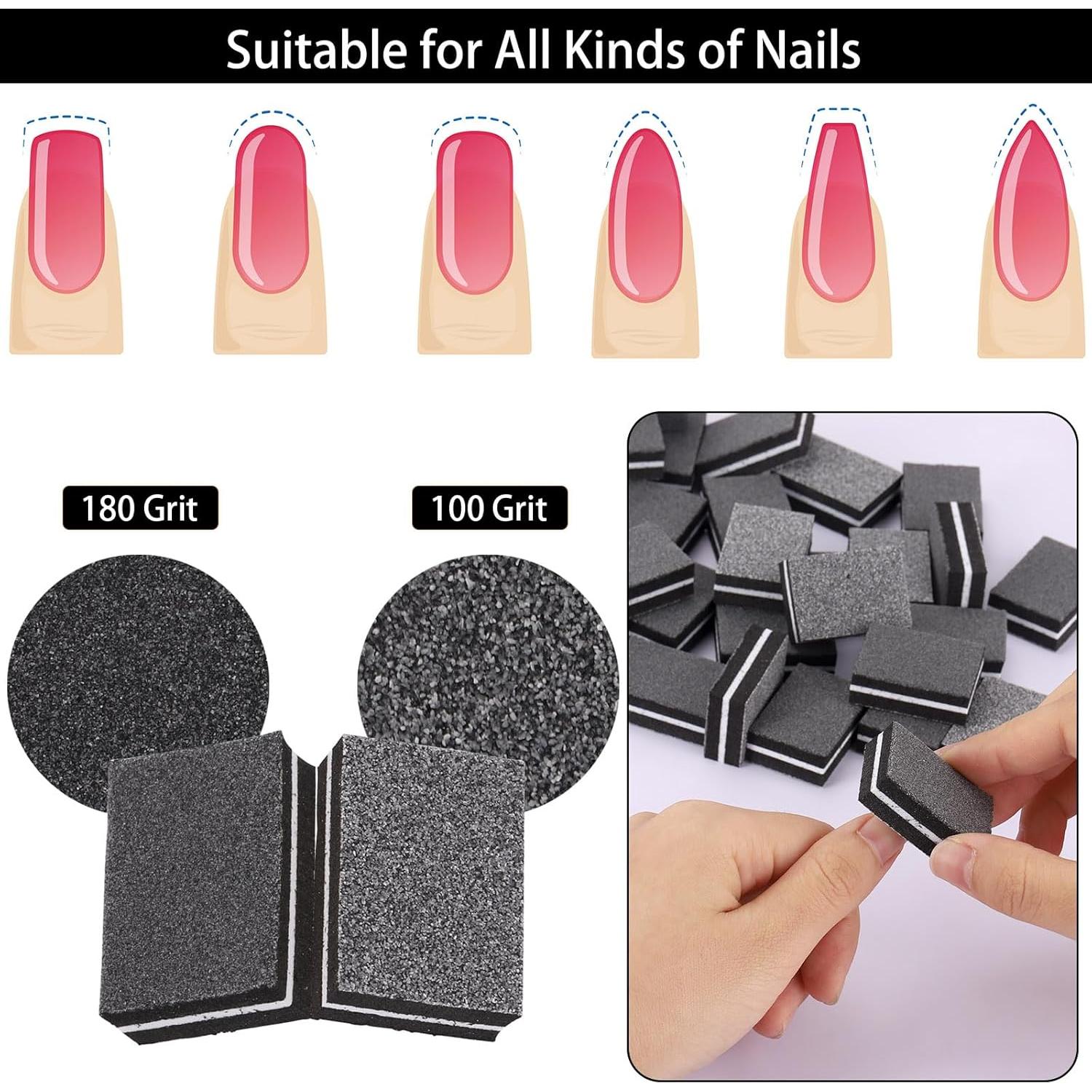 150 Piezas Mini Bloques de Pulido de Uñas 100/180 Grano - acDesign