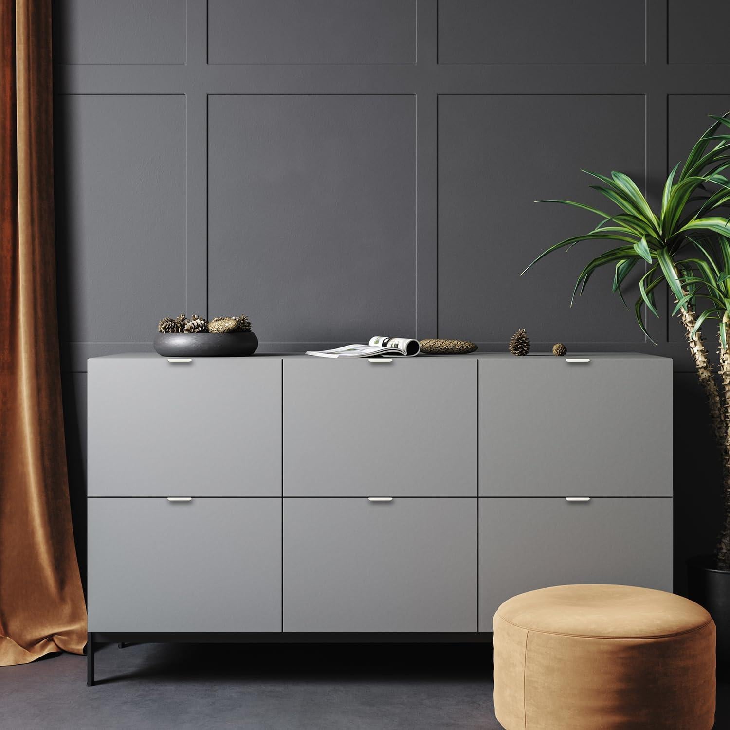 Tiradores de Gabinete Ravinte 80mm Acero Cepillado 1 Unidad