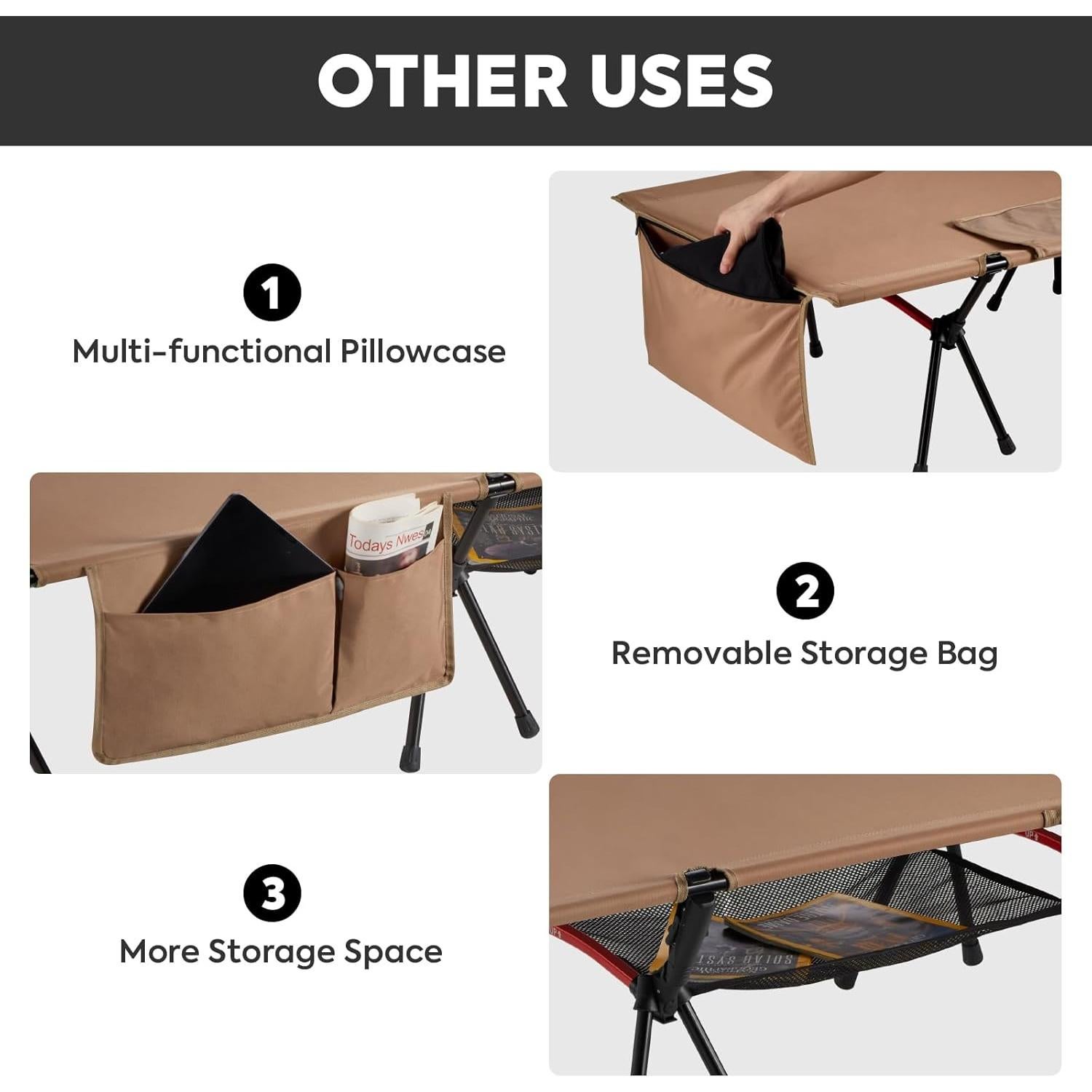 Cama de Camping ICECO CC190 Pro Plegable 180 kg Khaki