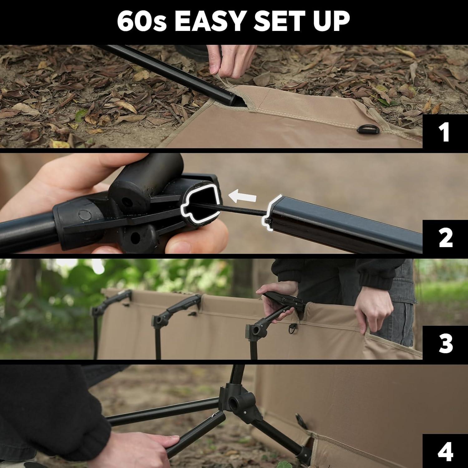 Cama de Camping ICECO CC190 Pro Plegable 180 kg Khaki