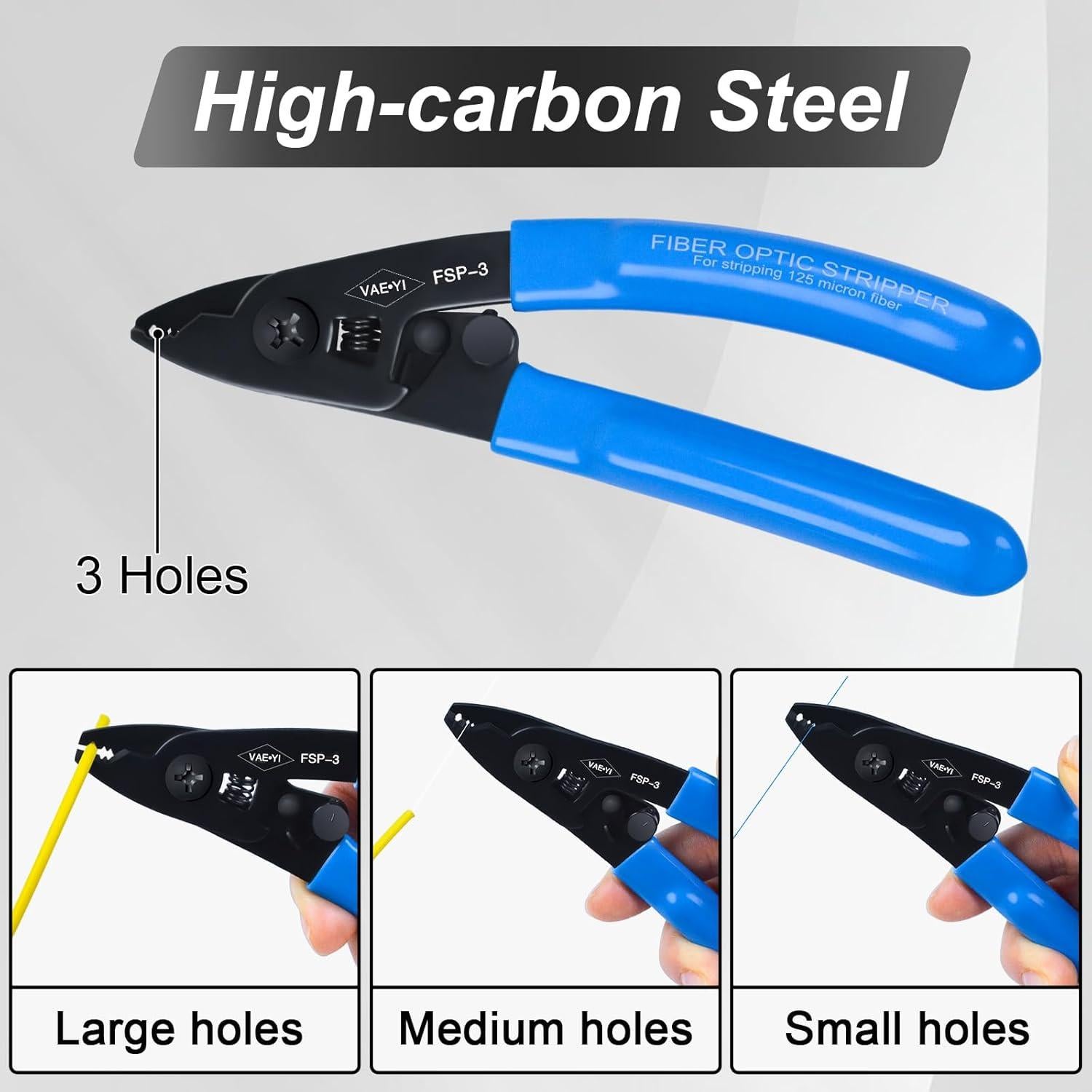 Desforrador de fibra óptica VAE·YI FSP-3, acero alto carbono
