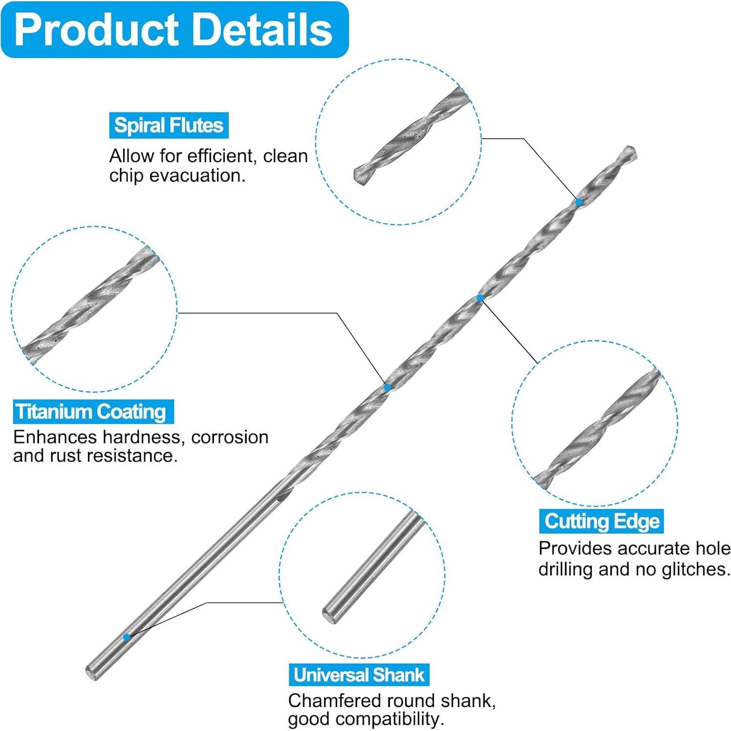 uxcell Tap and Drill Bit Set, 2pcs 2-56 UNC Straight Flute Thread Screw Taps & 2pcs 1.8mm Twist Drill Bits, HSS-6542 Tapping Threading Tool Kit