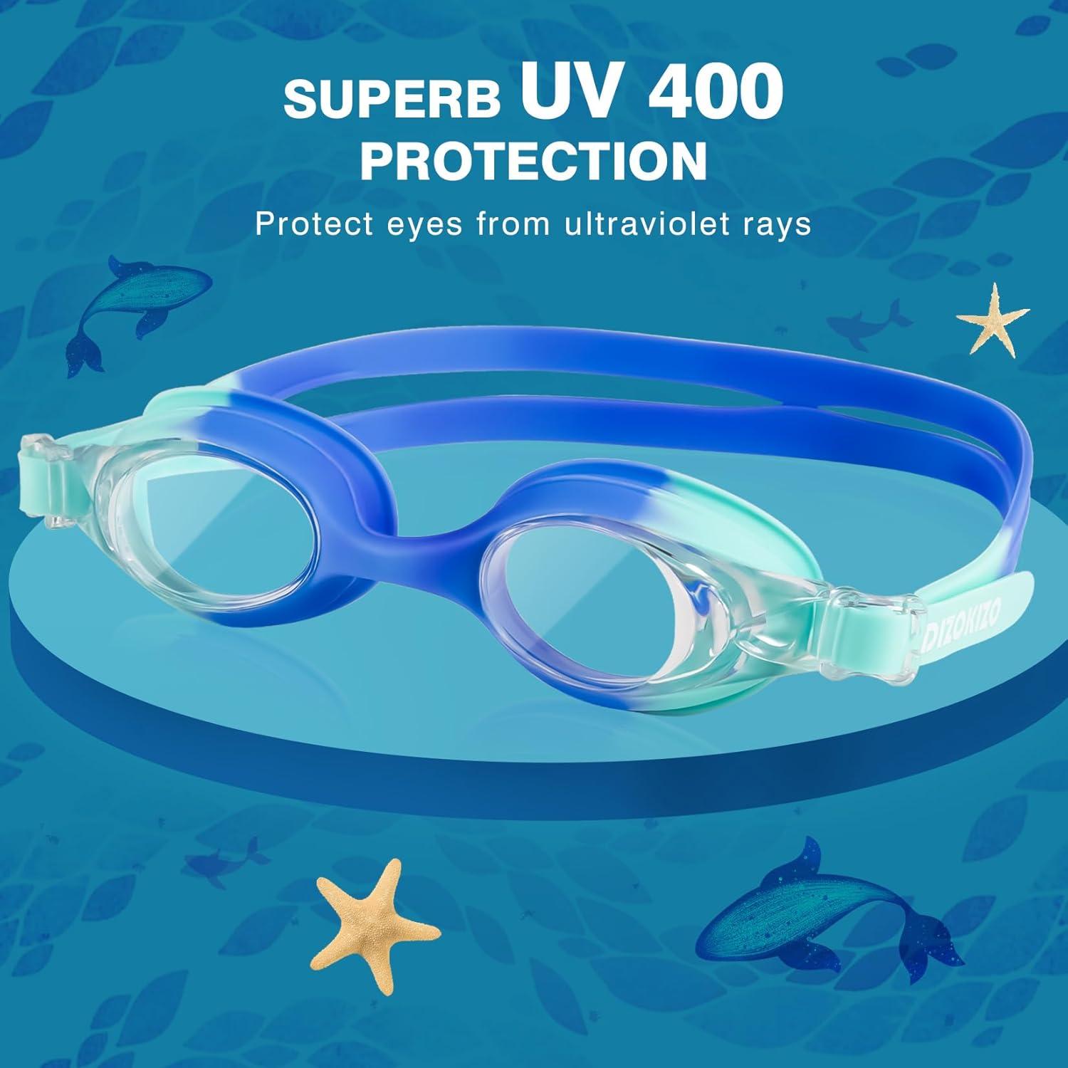 Gafas de natación para niños 6-14 años UV antifog - Paquete de 2