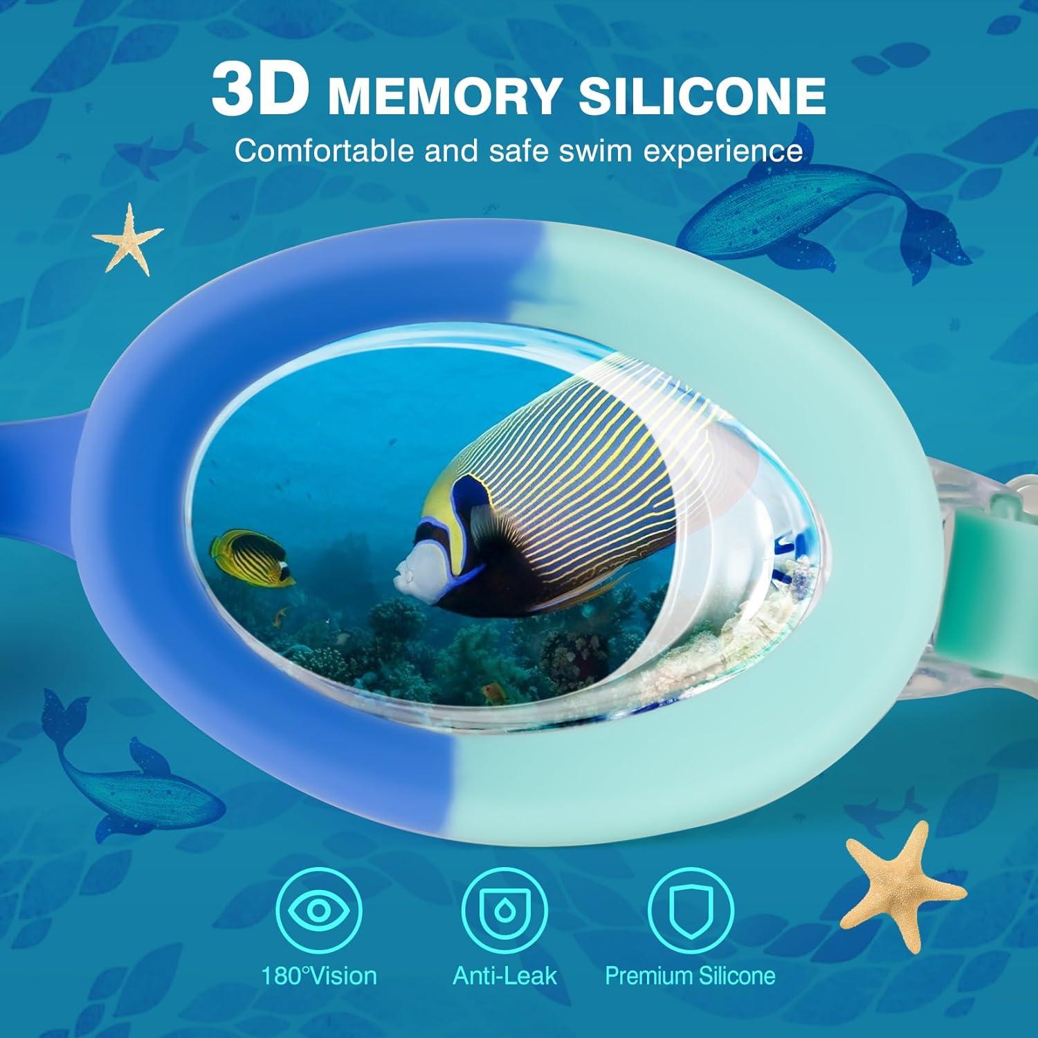 Gafas de natación para niños 6-14 años UV antifog - Paquete de 2