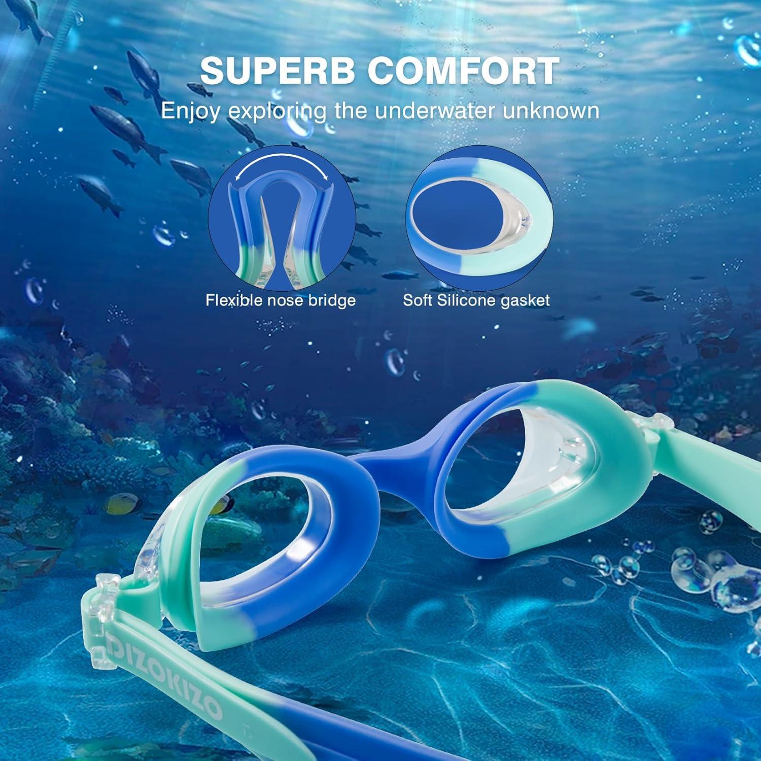 Gafas de natación para niños 6-14 años UV antifog - Paquete de 2