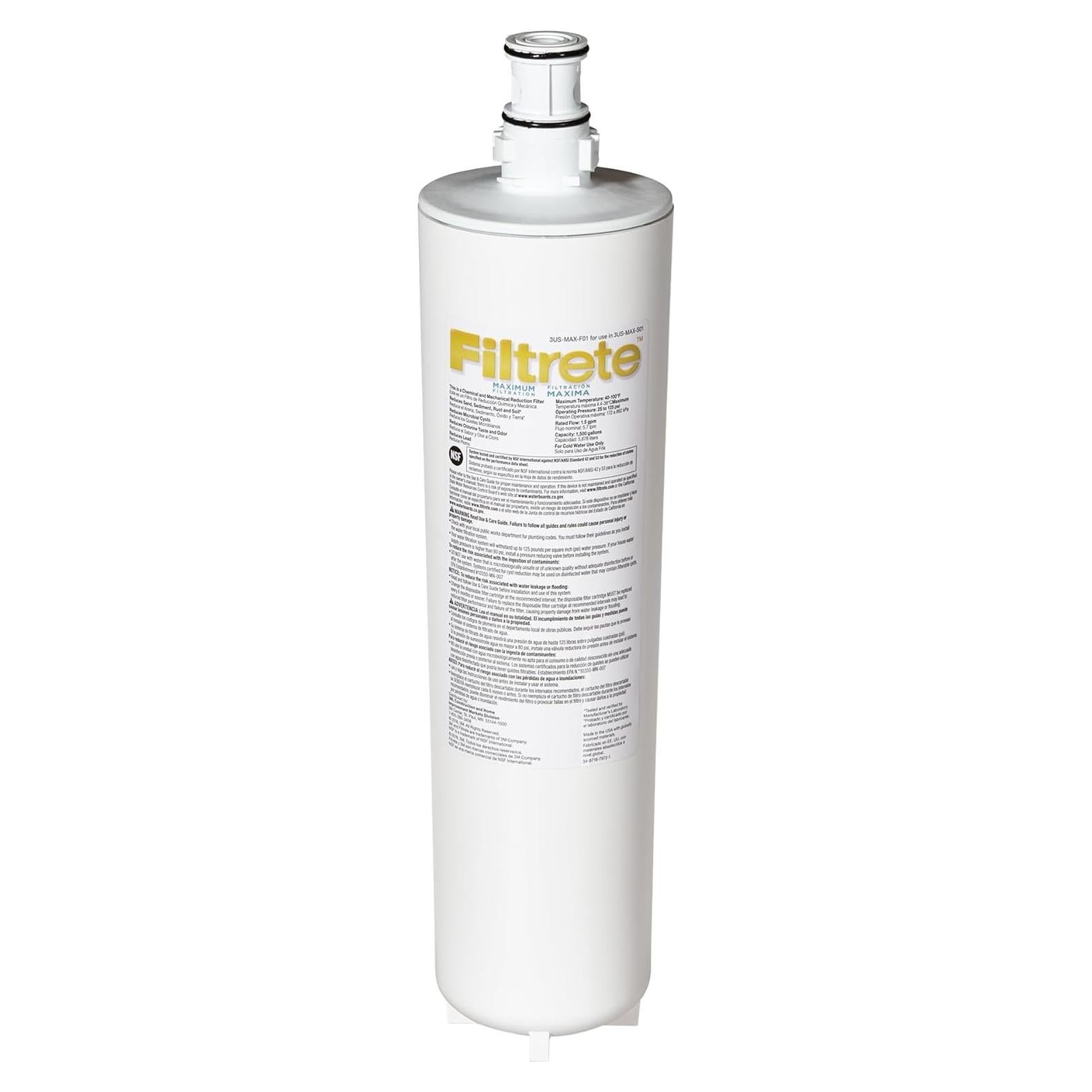 Filtro de Reemplazo Filtrete 3US-MAX-F01 para Agua Bajo Fregadero