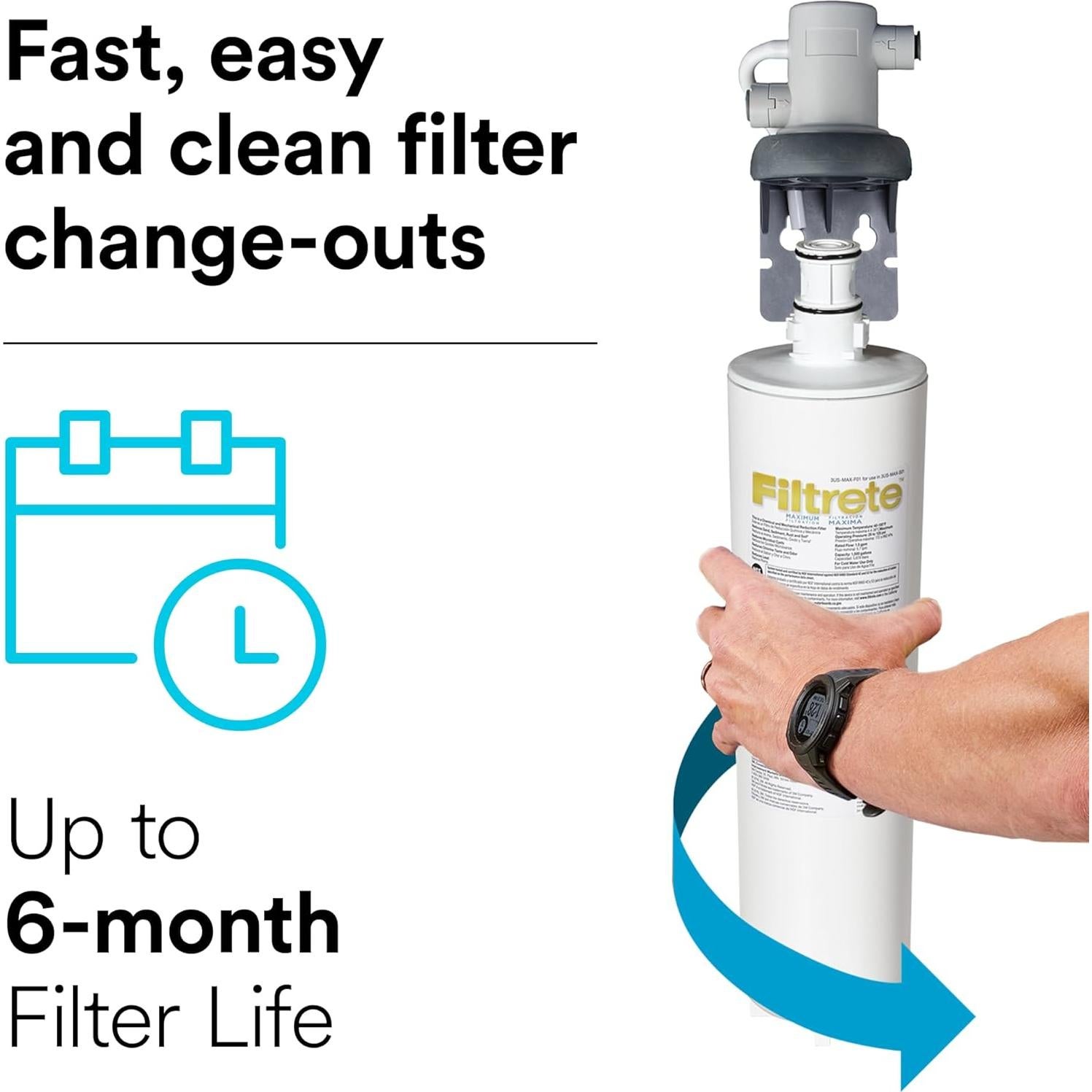 Filtro de Reemplazo Filtrete 3US-MAX-F01 para Agua Bajo Fregadero