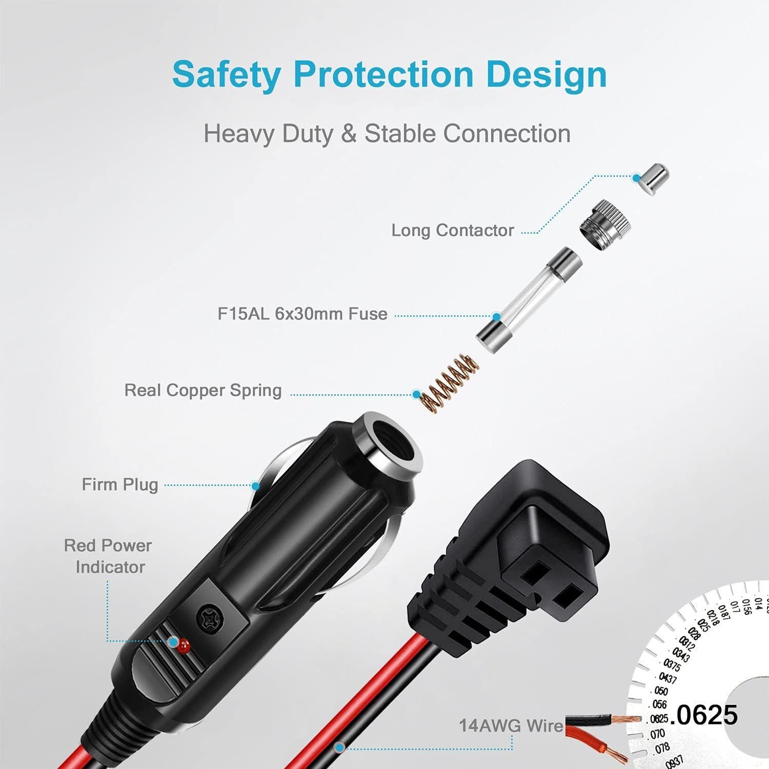 Cable de Refrigerador de Coche Cllena 3m 12V/24V Alta Resistencia
