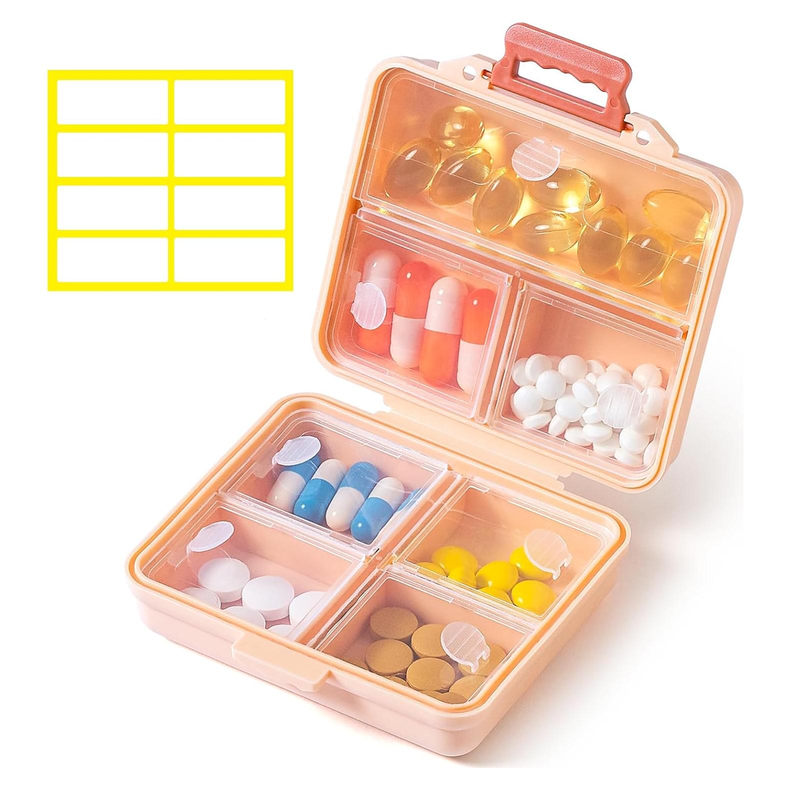 Organizador de Pastillas Portátil Sunkaioo Rosa 7.87x6.35cm