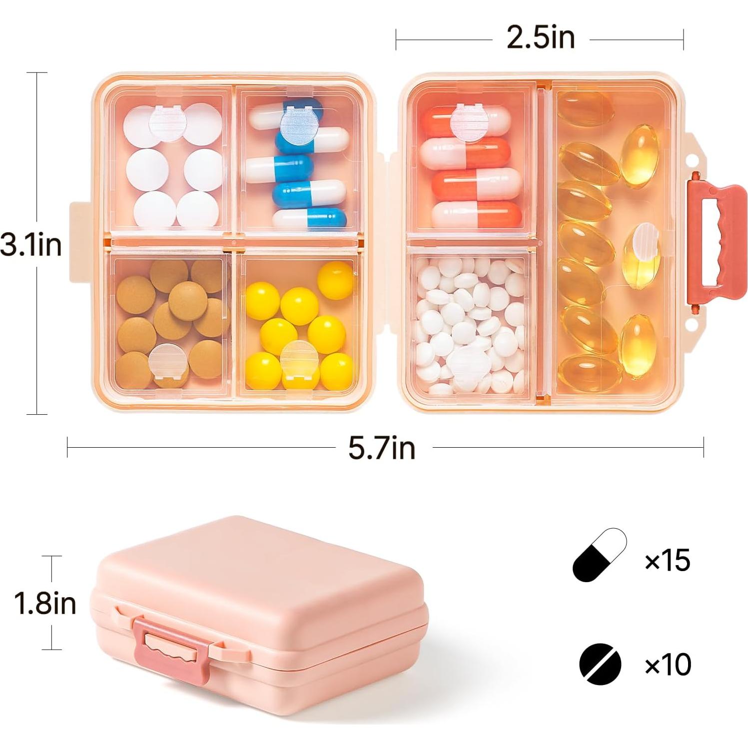 Organizador de Pastillas Portátil Sunkaioo Rosa 7.87x6.35cm