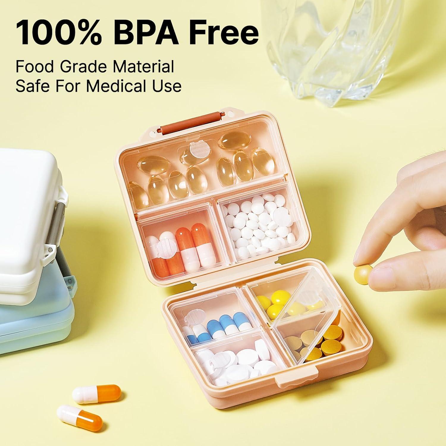 Organizador de Pastillas Portátil Sunkaioo Rosa 7.87x6.35cm