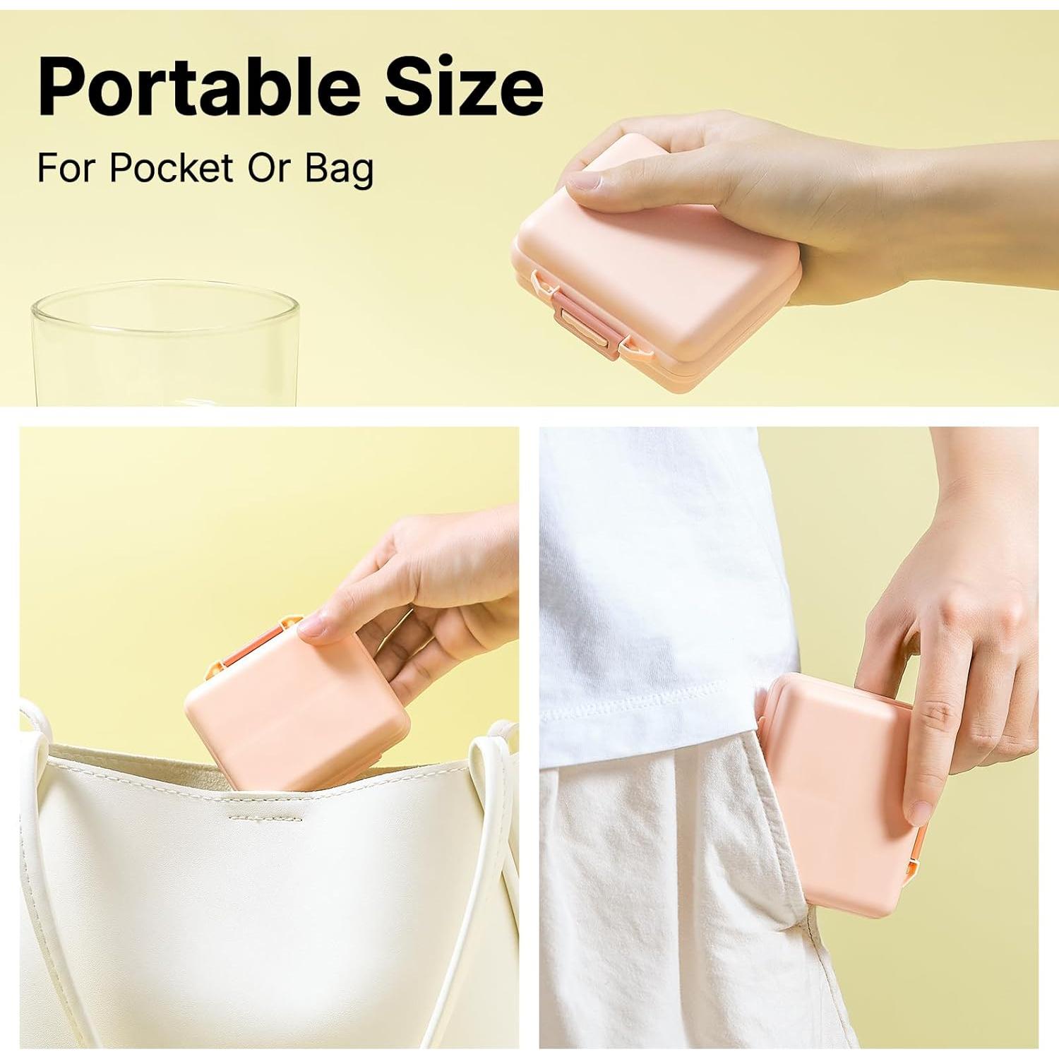 Organizador de Pastillas Portátil Sunkaioo Rosa 7.87x6.35cm