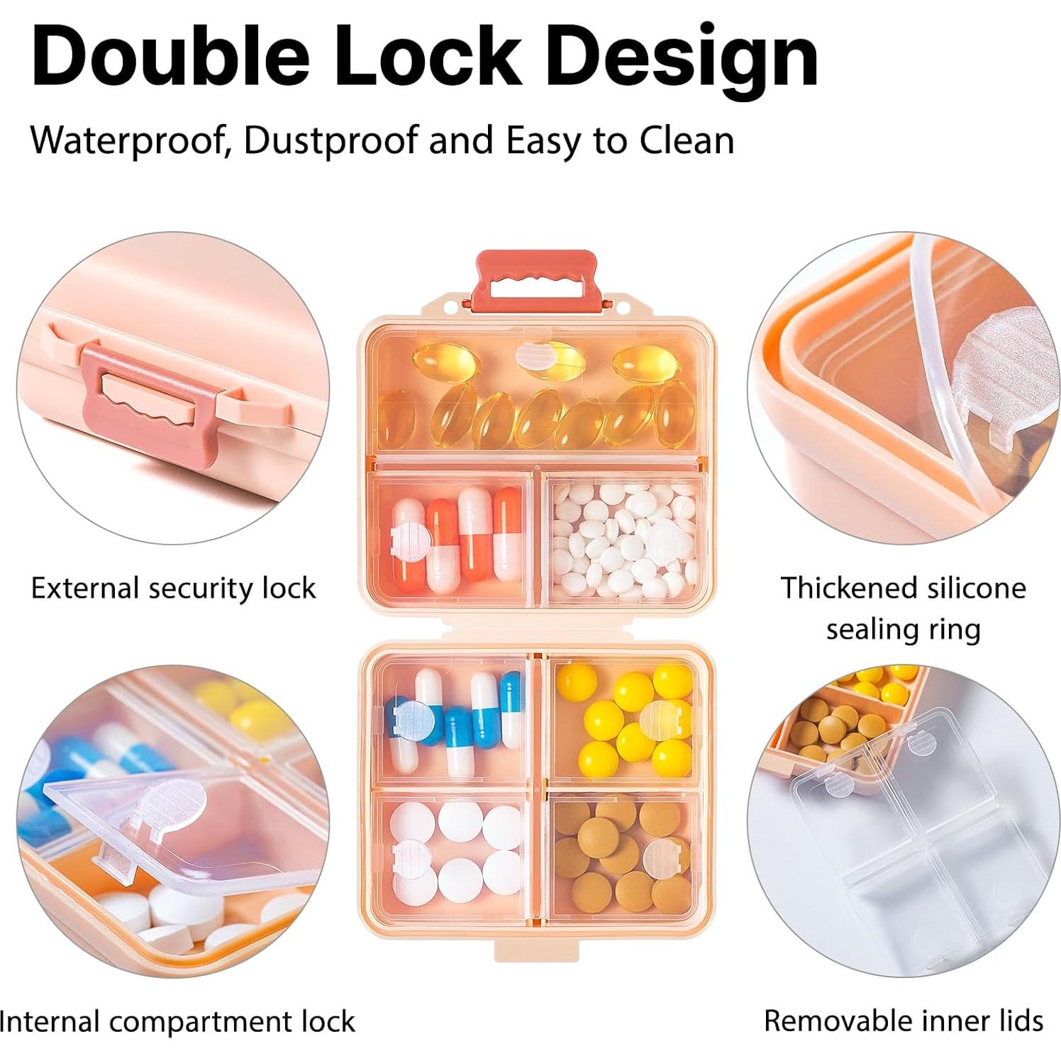 Organizador de Pastillas Portátil Sunkaioo Rosa 7.87x6.35cm