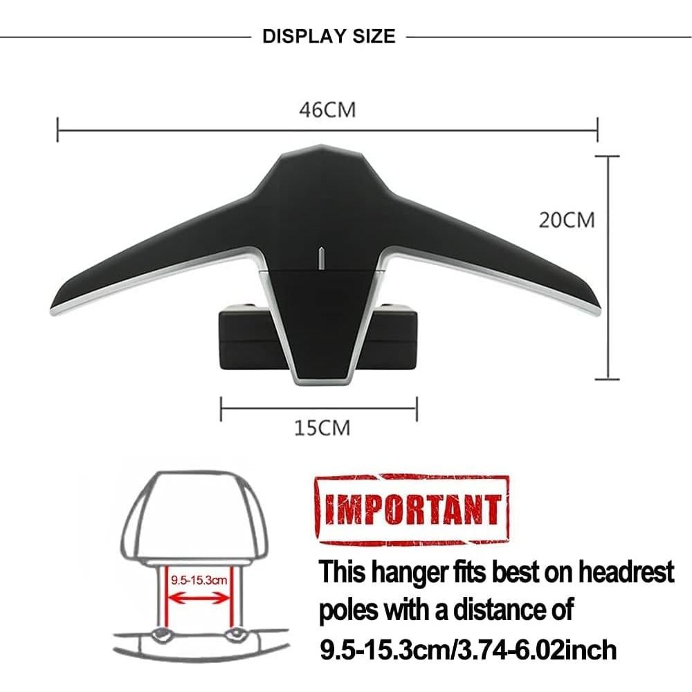Colgador de abrigo para coche Engync - Soporte negro multiusos