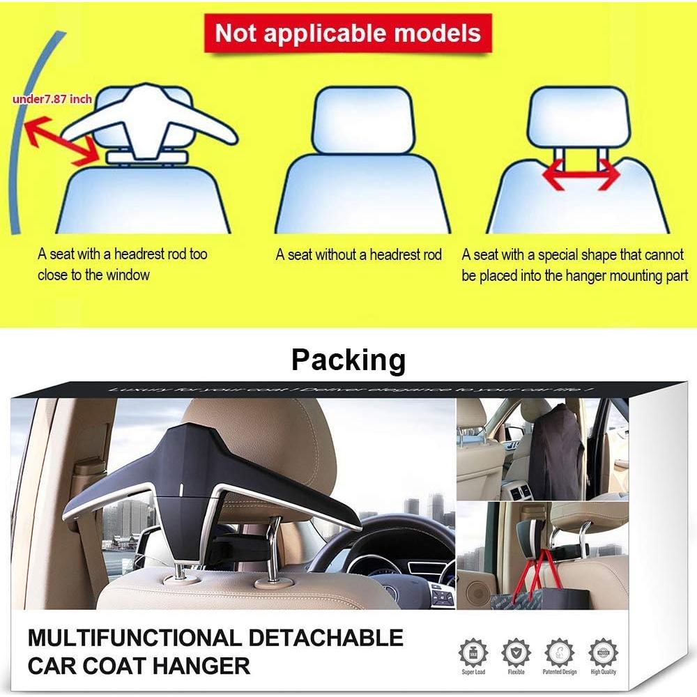 Colgador de abrigo para coche Engync - Soporte negro multiusos