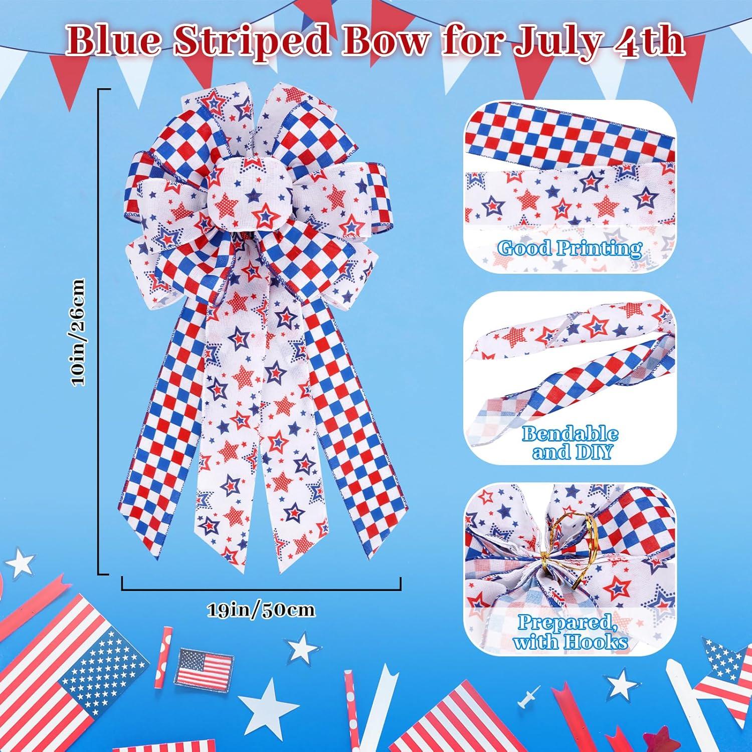 Lazo Patriótico KOPHINYE 3 Capas Rojo Blanco Azul 48.3x25.4cm