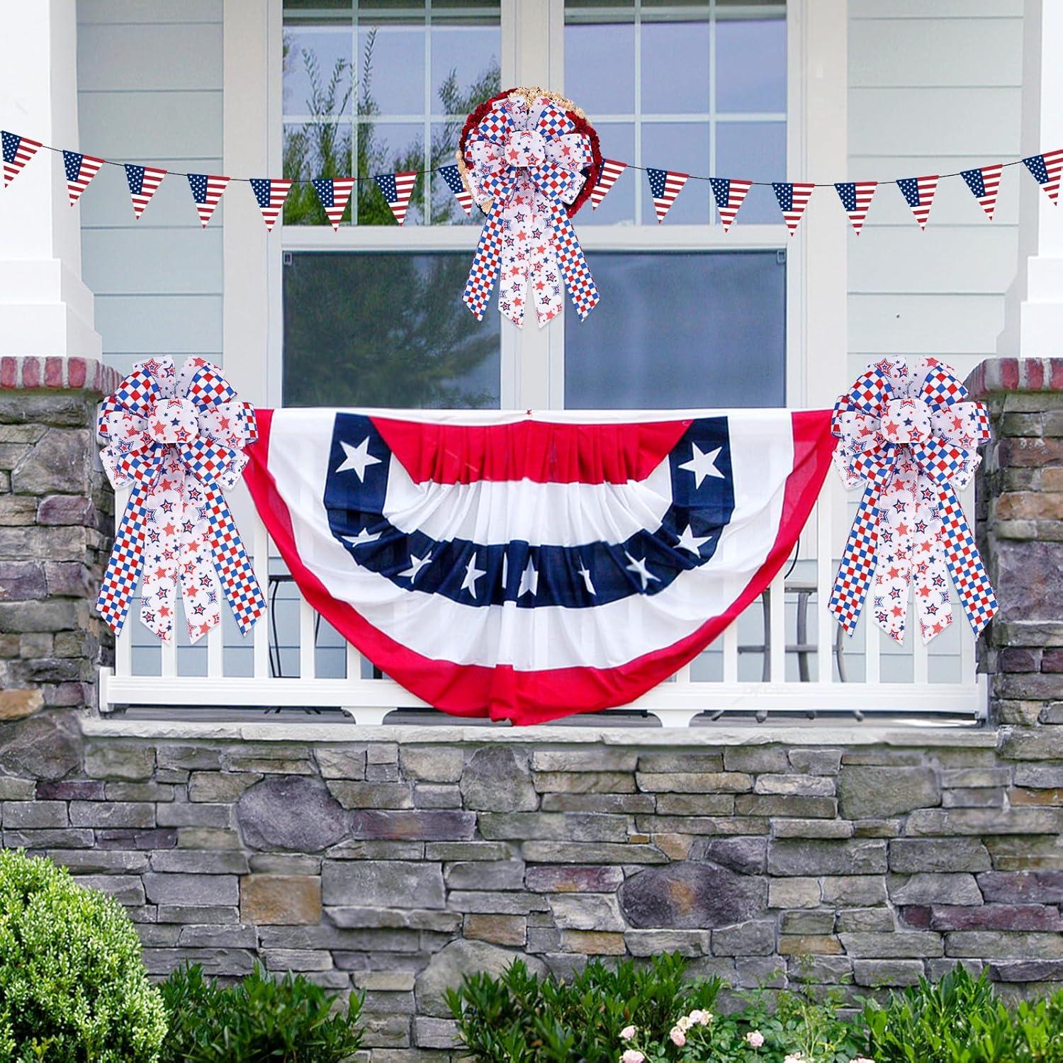 Lazo Patriótico KOPHINYE 3 Capas Rojo Blanco Azul 48.3x25.4cm