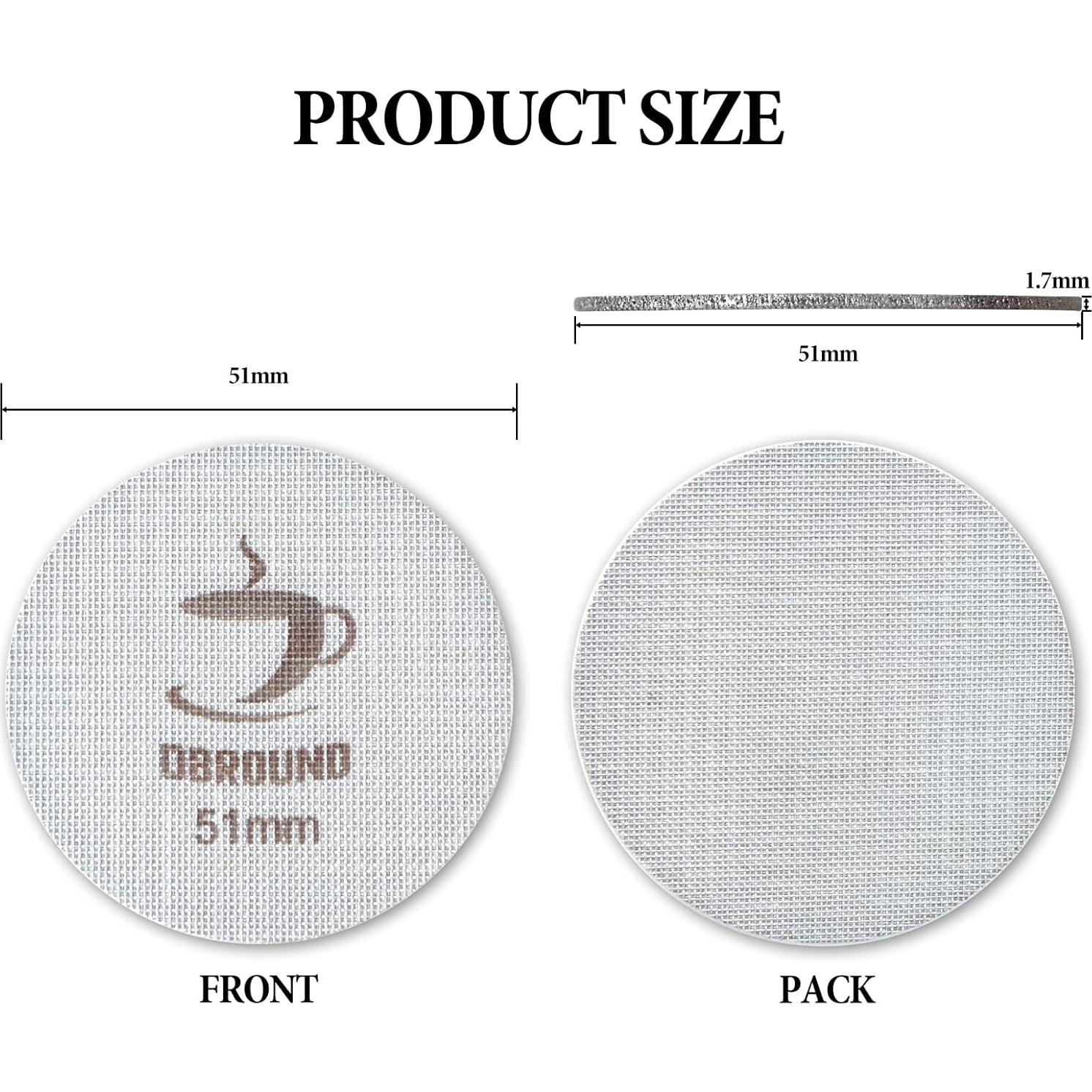 Pantalla de Puck de Espresso Dbround 51mm - 2 Piezas con Soporte