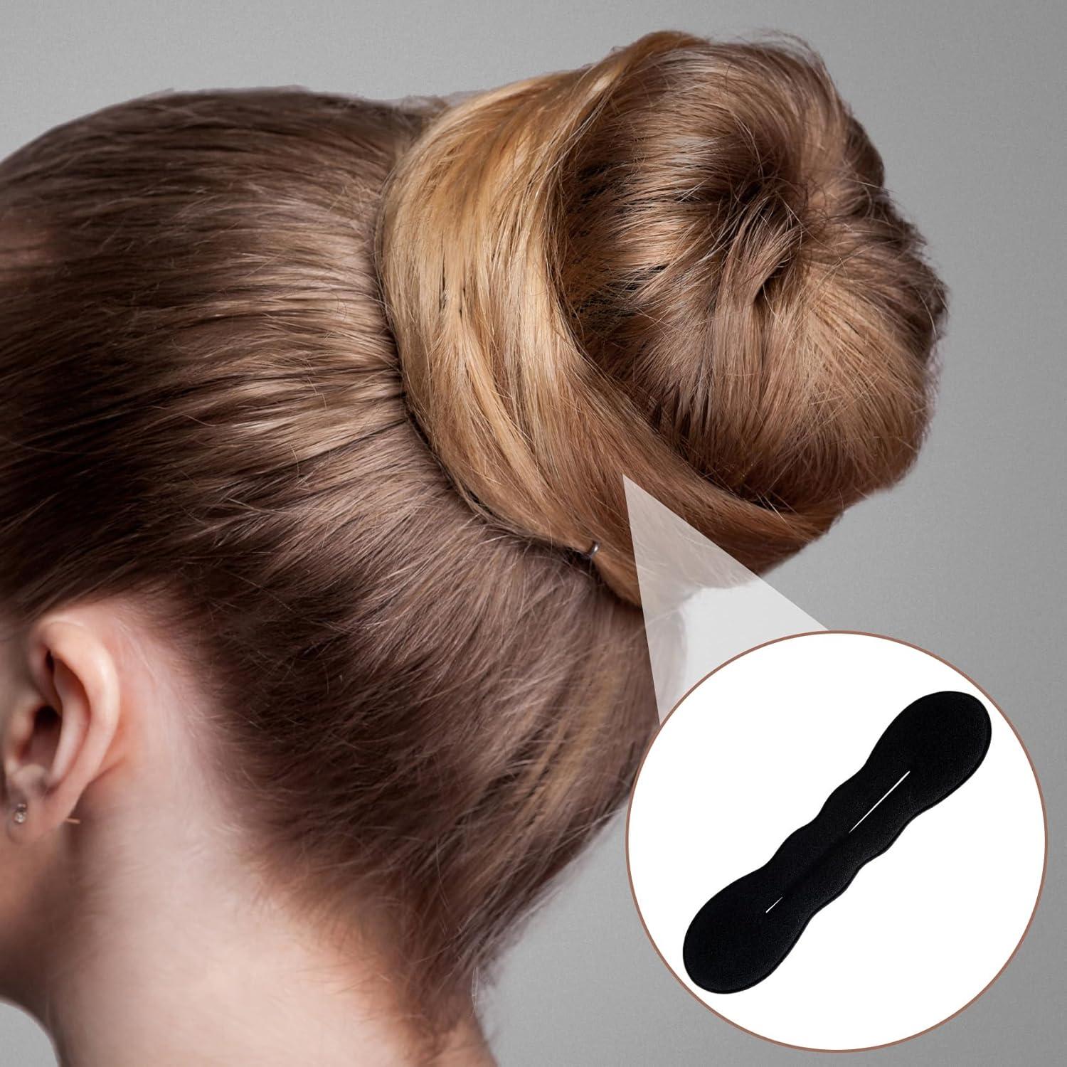 Hacedor de Moño de Esponja Lekgavd - 2 Pcs, Negro, 2 Tamaños