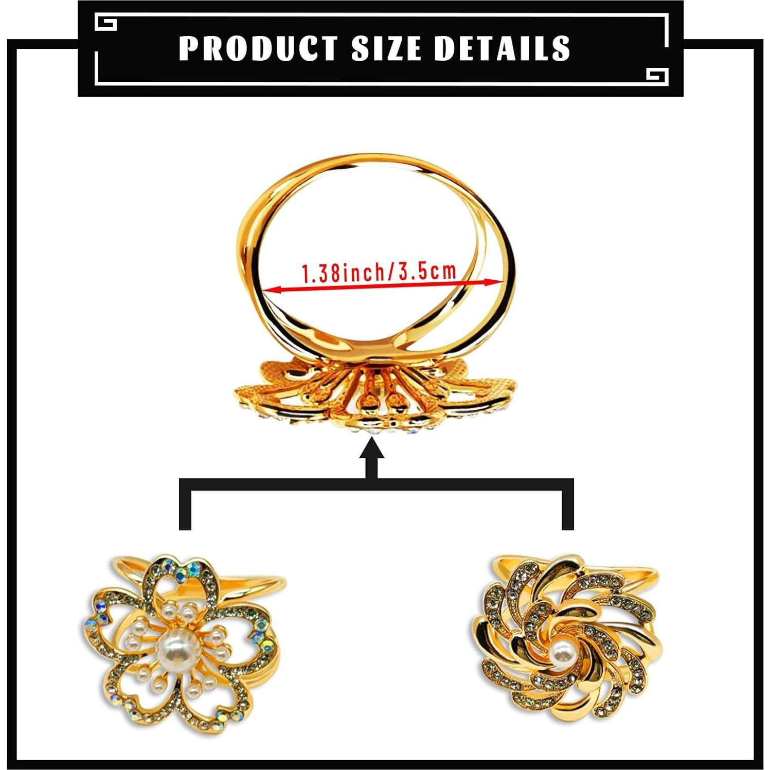 Clip de Bufanda Elegante Tijeyi con Diseño de Flor y Rhinestones