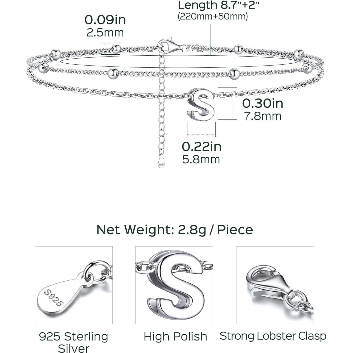 Pulsera de Tobillo ChicSilver Plata Esterlina 925 Ajustable