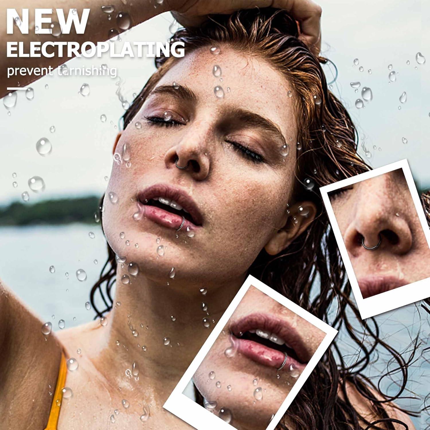 Conjunto 21 Aros Nasales LOYALLOOK - Acero Quirúrgico 316L 18G