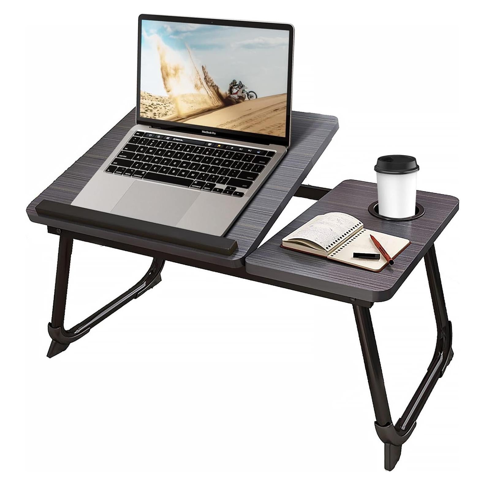 Escritorio para Laptop CloudTrip Negro con Soporte para Taza