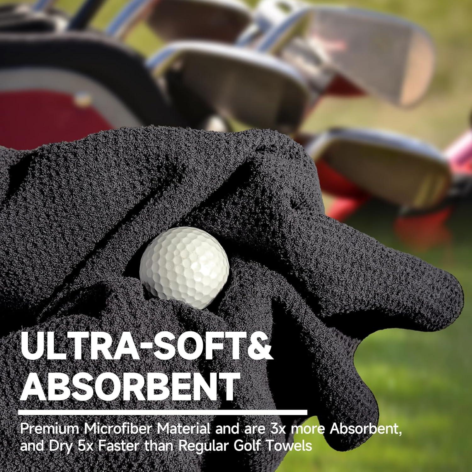 Toallas de Golf ATRACTIVA Microfibra 40x40cm + Cepillo Negro