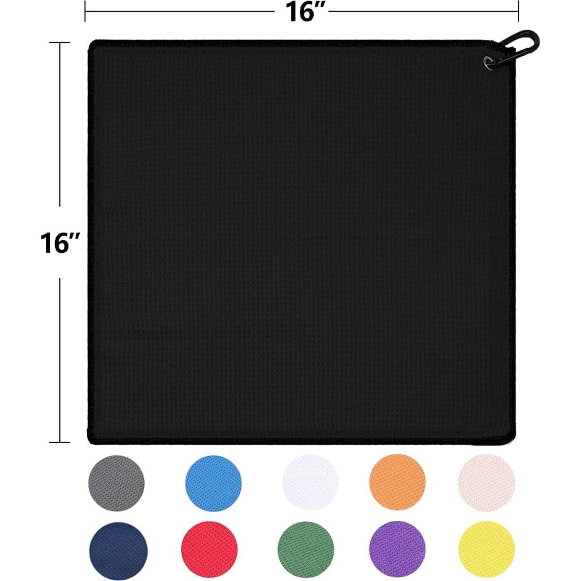 Toallas de Golf ATRACTIVA Microfibra 40x40cm + Cepillo Negro