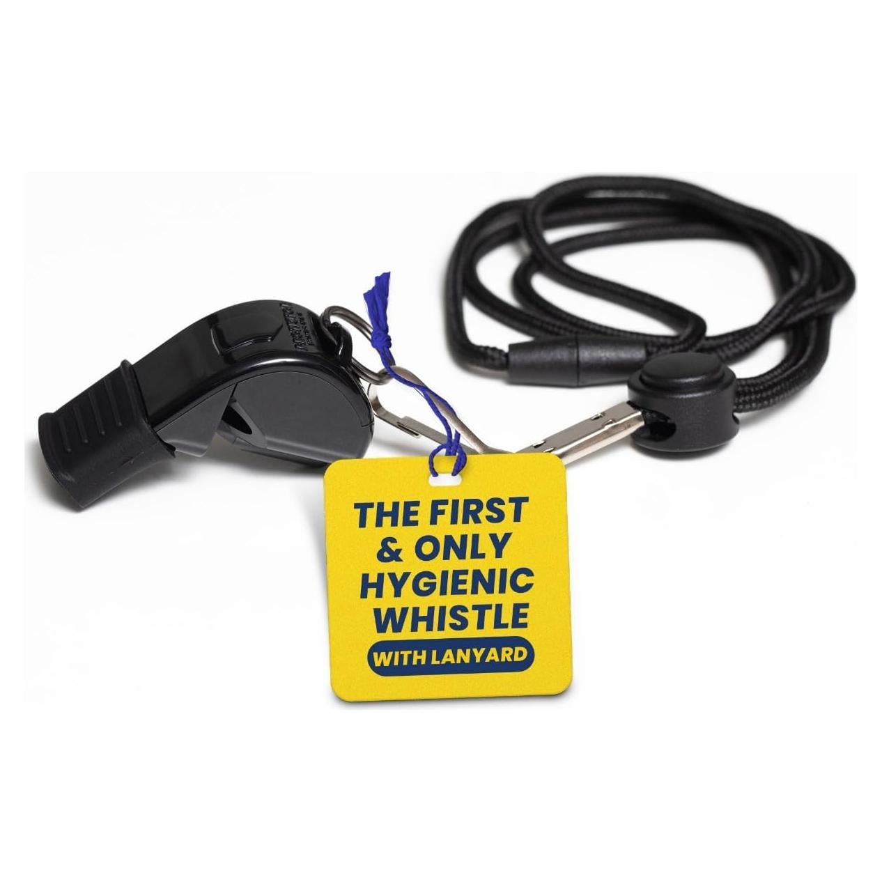 Silbato Protector P51 - Silbato de Seguridad Negro con Cordón