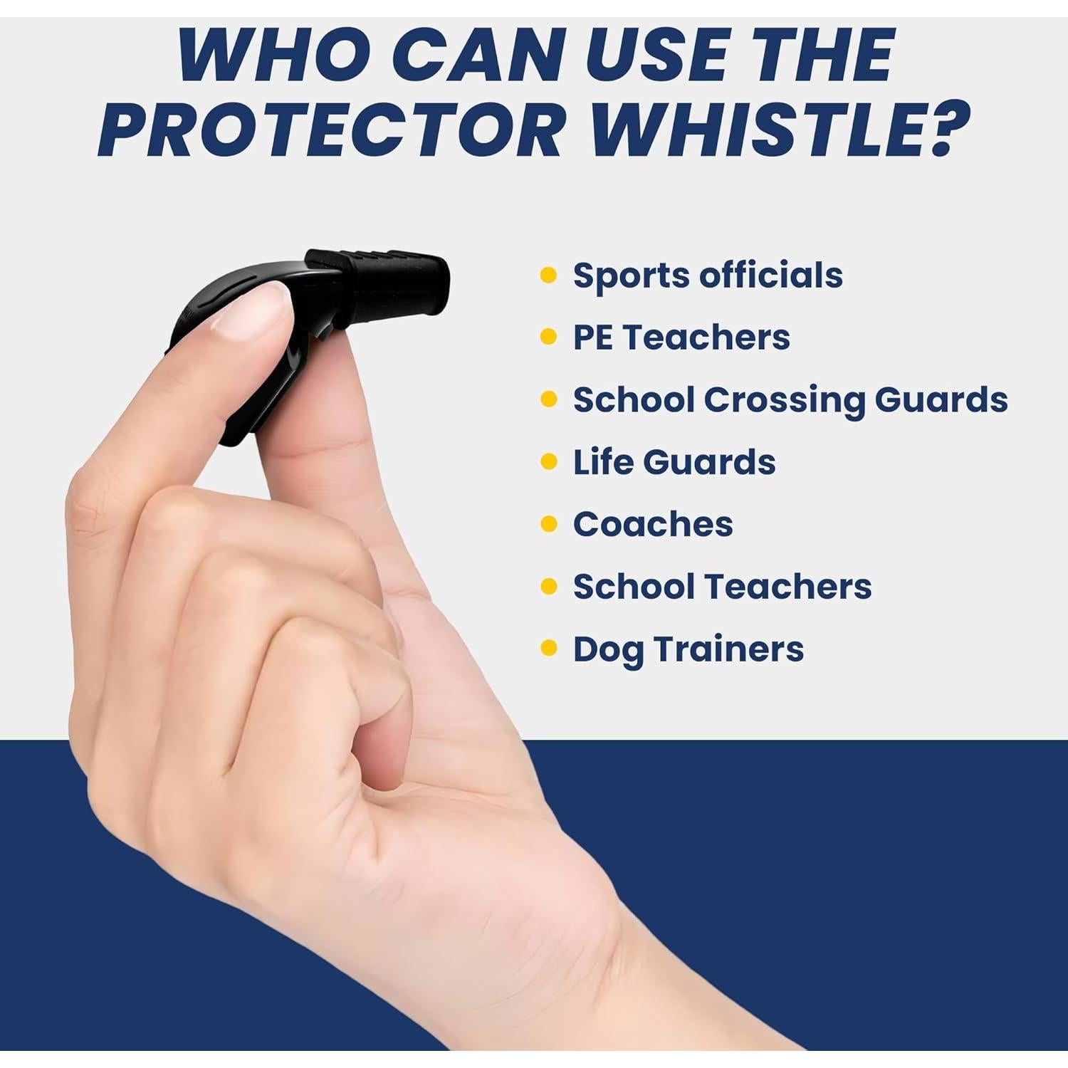 Silbato Protector P51 - Silbato de Seguridad Negro con Cordón