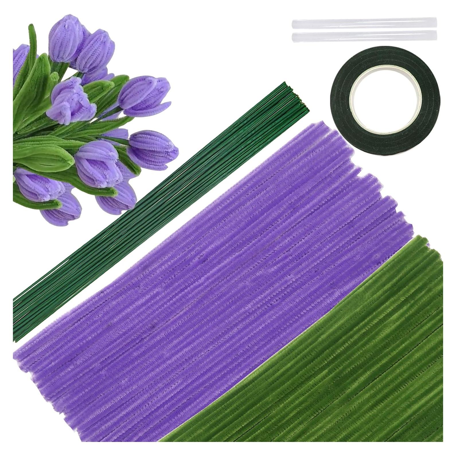 Kit de 200 Limpiapipas TOAOB para Manualidades - Verde y Púrpura