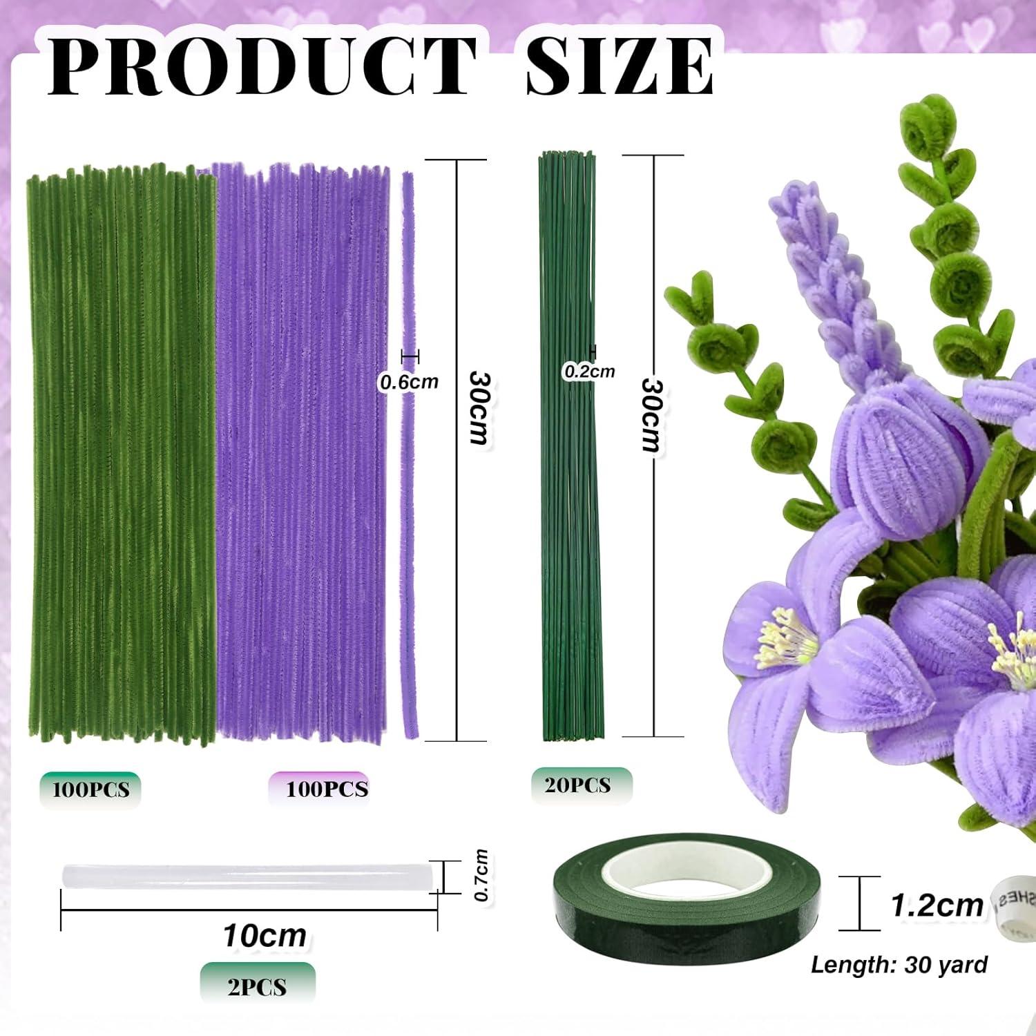 Kit de 200 Limpiapipas TOAOB para Manualidades - Verde y Púrpura