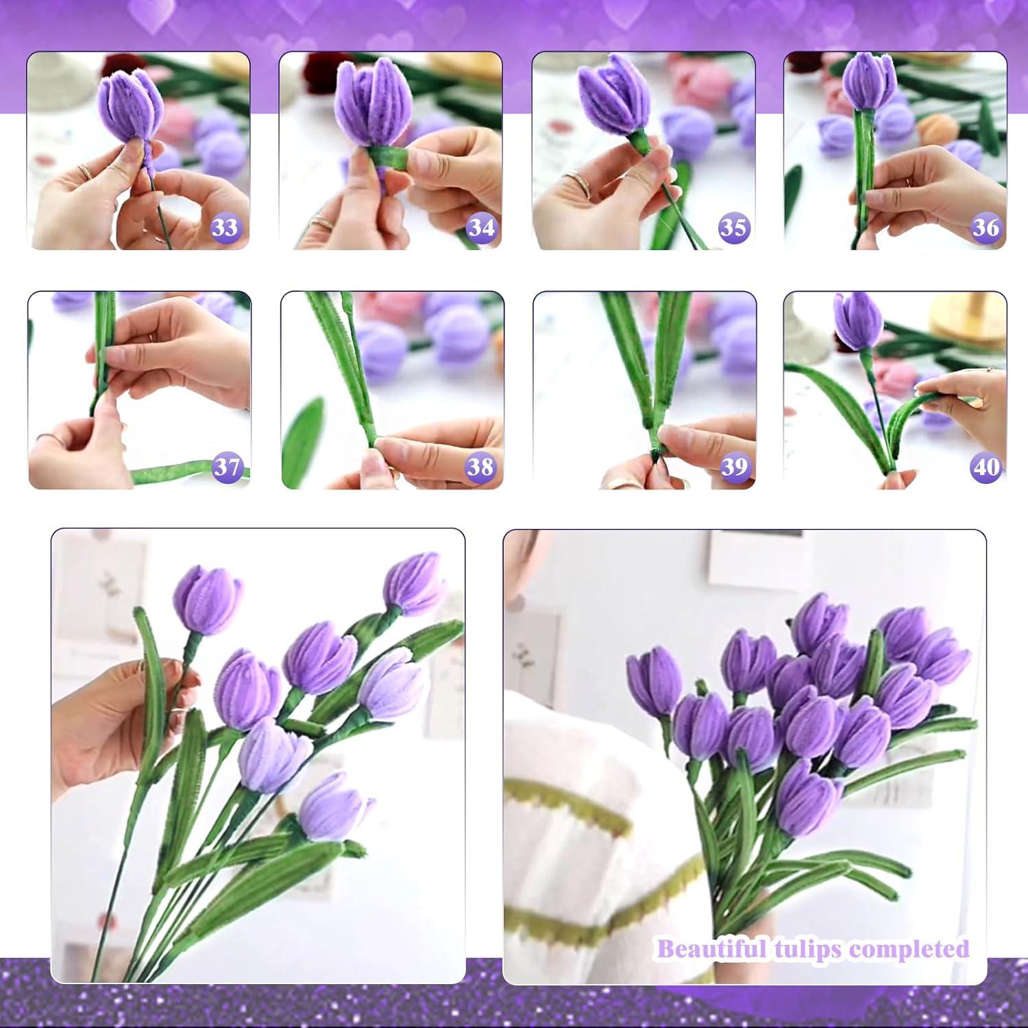 Kit de 200 Limpiapipas TOAOB para Manualidades - Verde y Púrpura