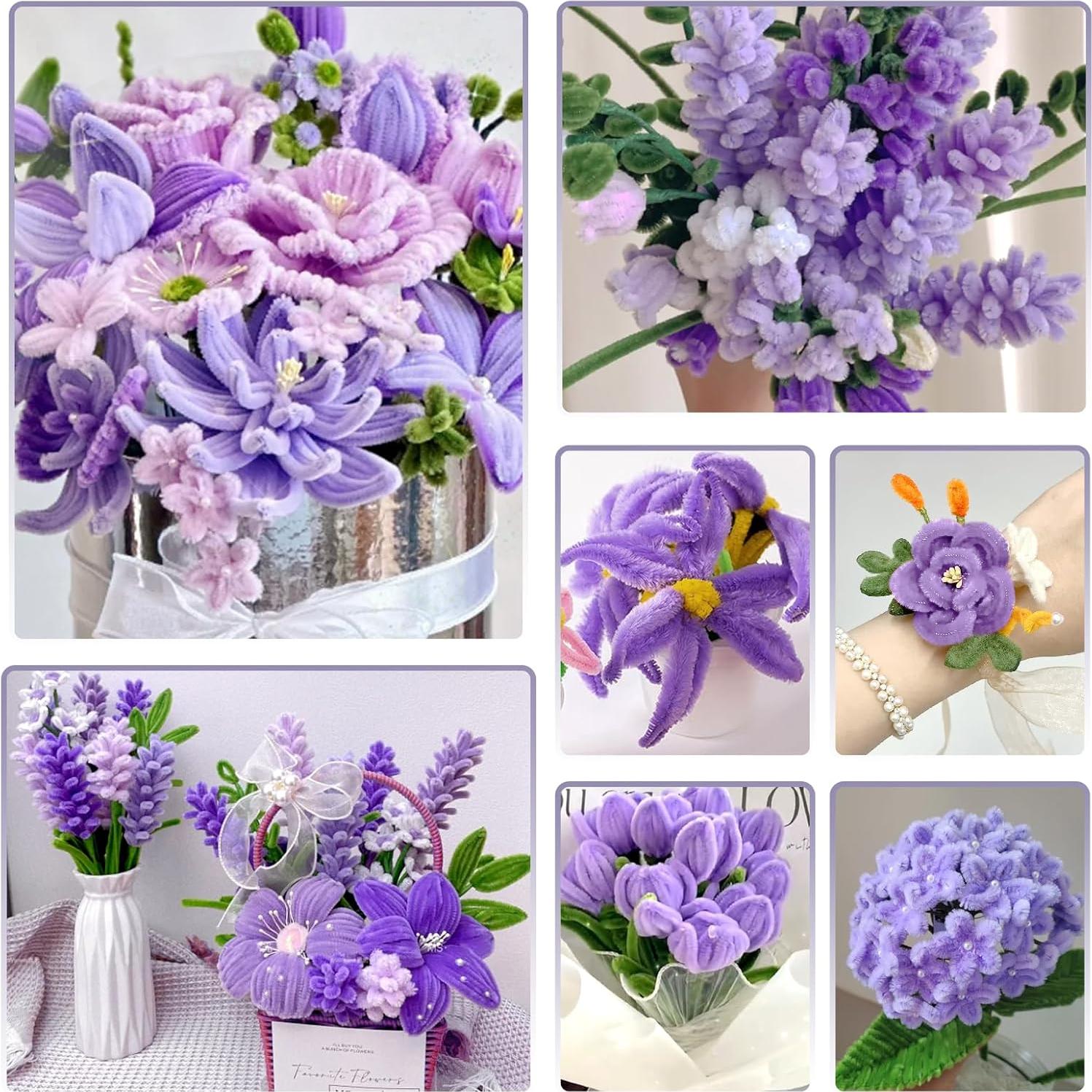 Kit de 200 Limpiapipas TOAOB para Manualidades - Verde y Púrpura