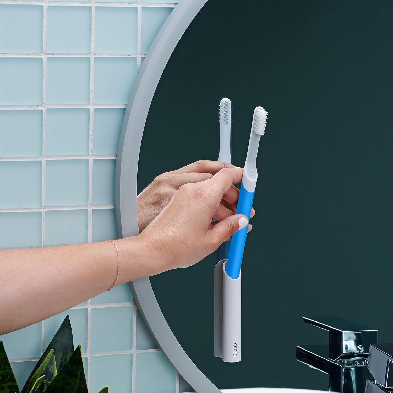 Cepillo de dientes eléctrico Quip para adultos - Azul, temporizador, cabezal extra