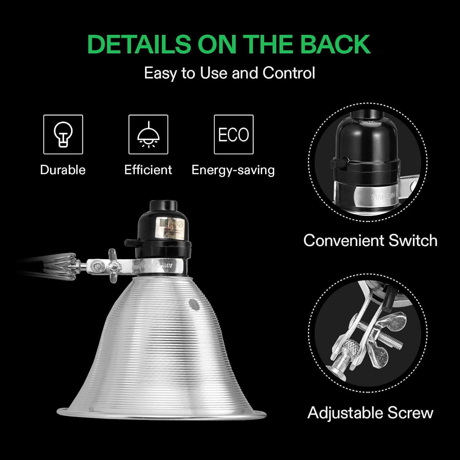 Lámpara de Abrazadera VIVOSUN 5.5" 2 Paquetes 60W E26