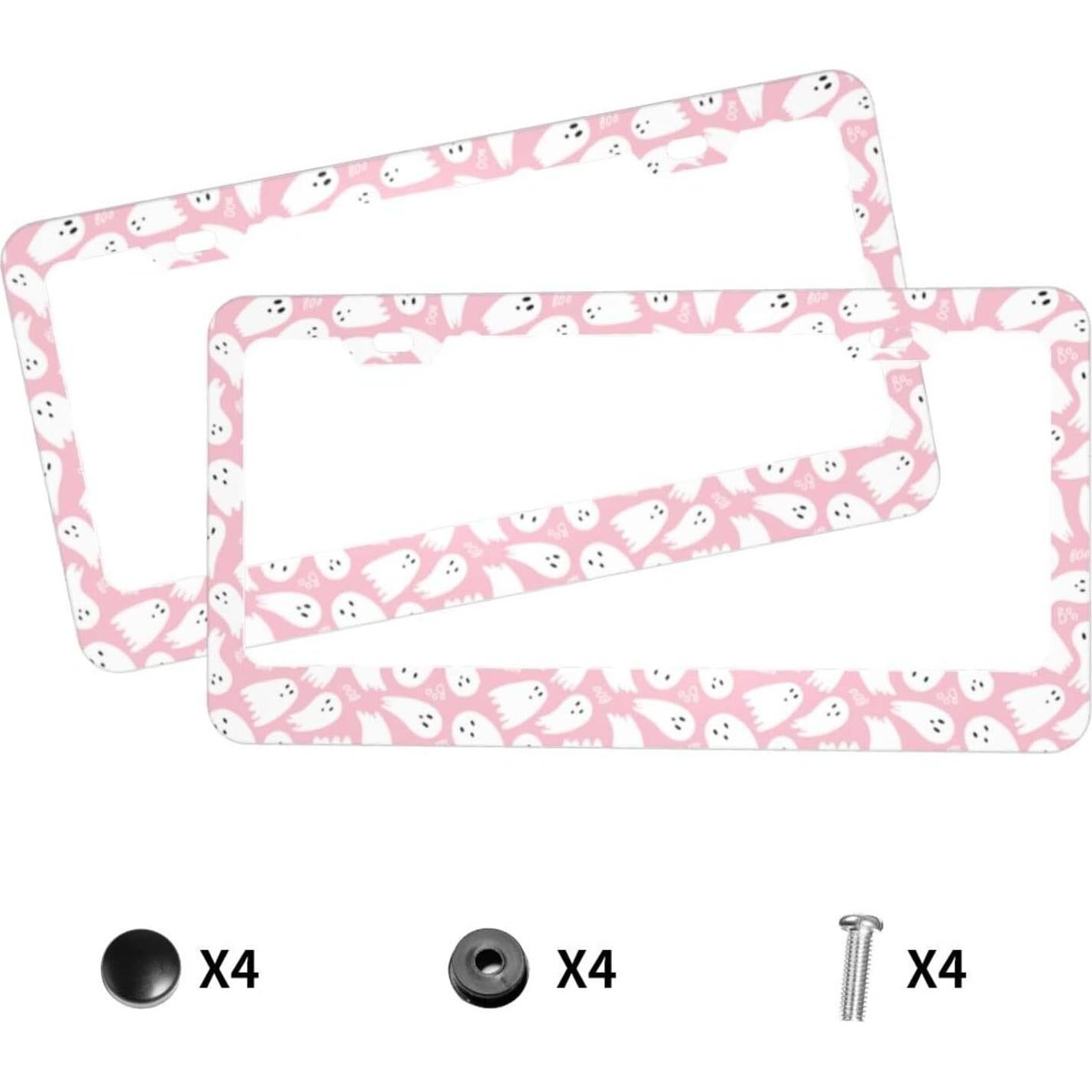 Marco de Placa de Licencia YANGDADA Rosa Bonito 2 Piezas