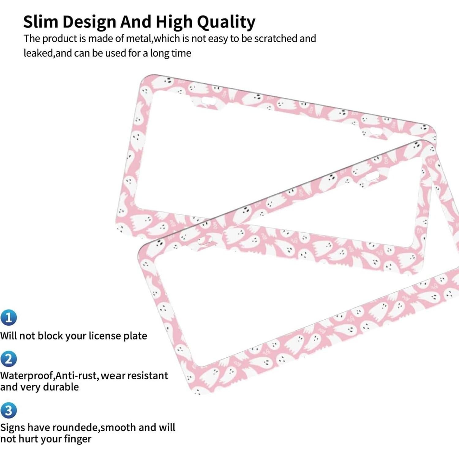 Marco de Placa de Licencia YANGDADA Rosa Bonito 2 Piezas