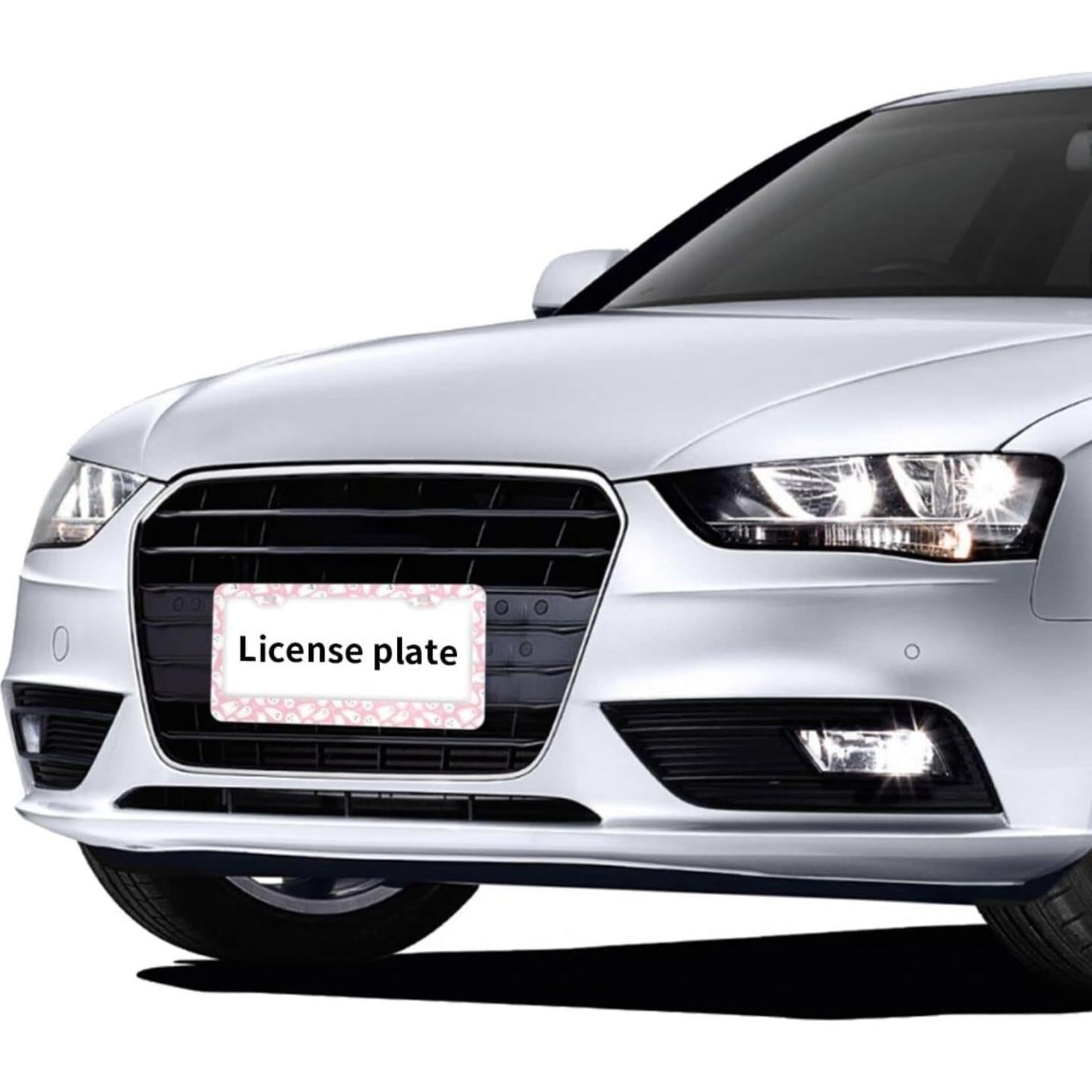 Marco de Placa de Licencia YANGDADA Rosa Bonito 2 Piezas