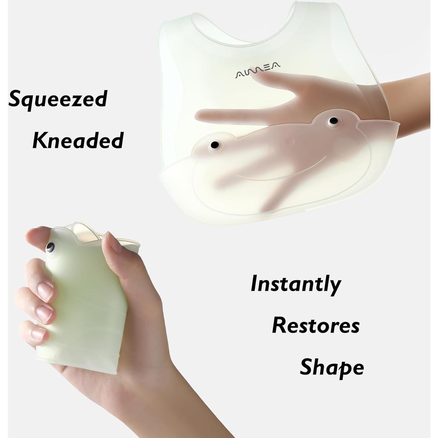 Baberos de Silicona Aurrea Ajustables e Impermeables 6M+