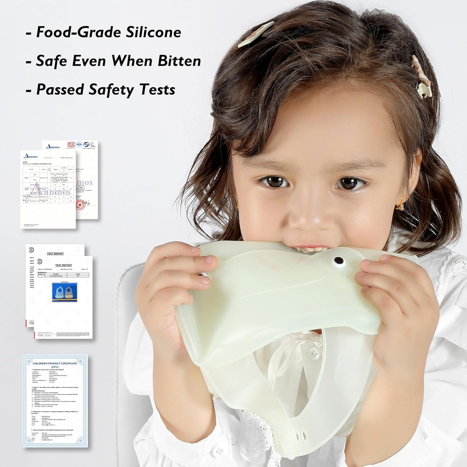 Baberos de Silicona Aurrea Ajustables e Impermeables 6M+