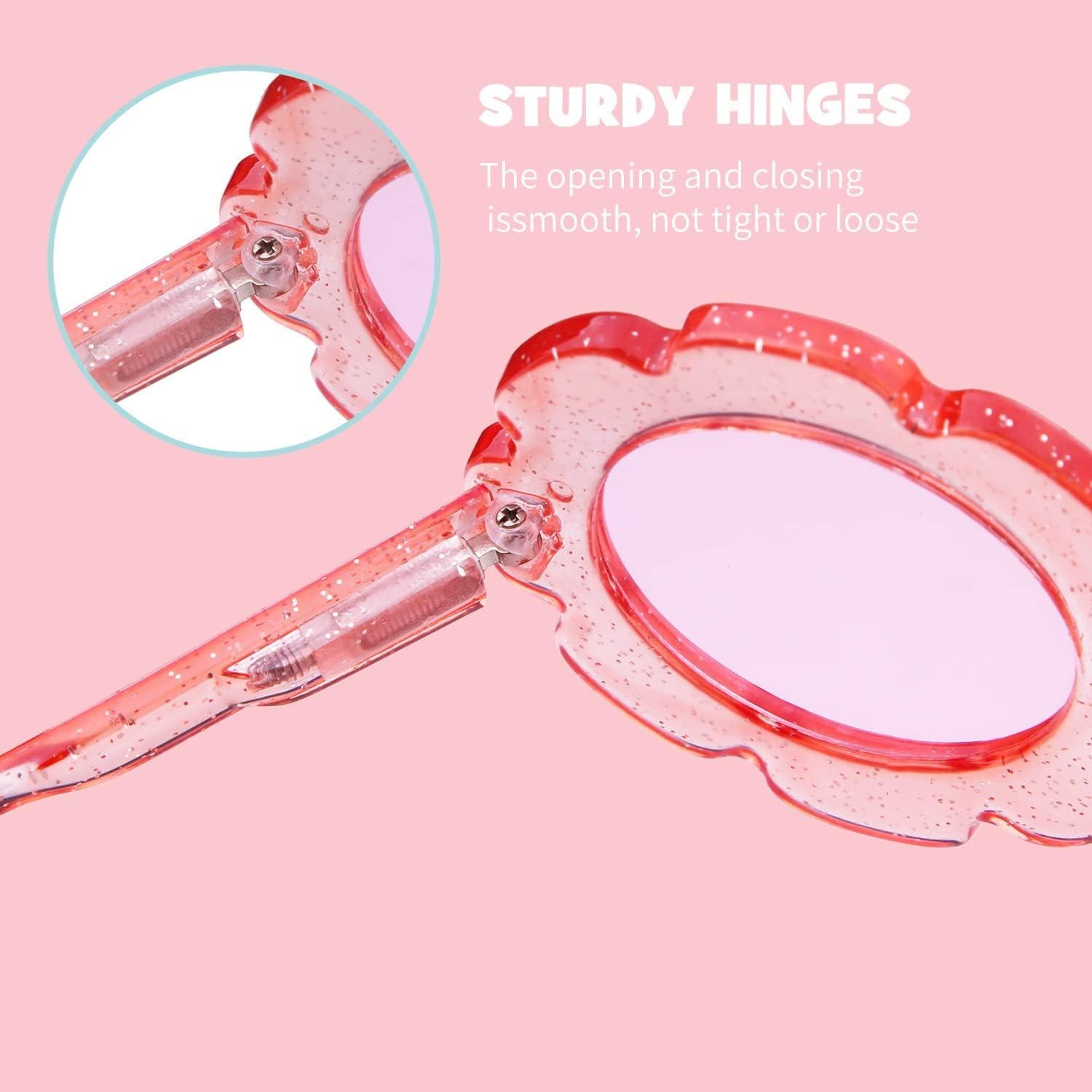 Gafas de sol ADEWU para niños UV400 con flores - Paquete de 2