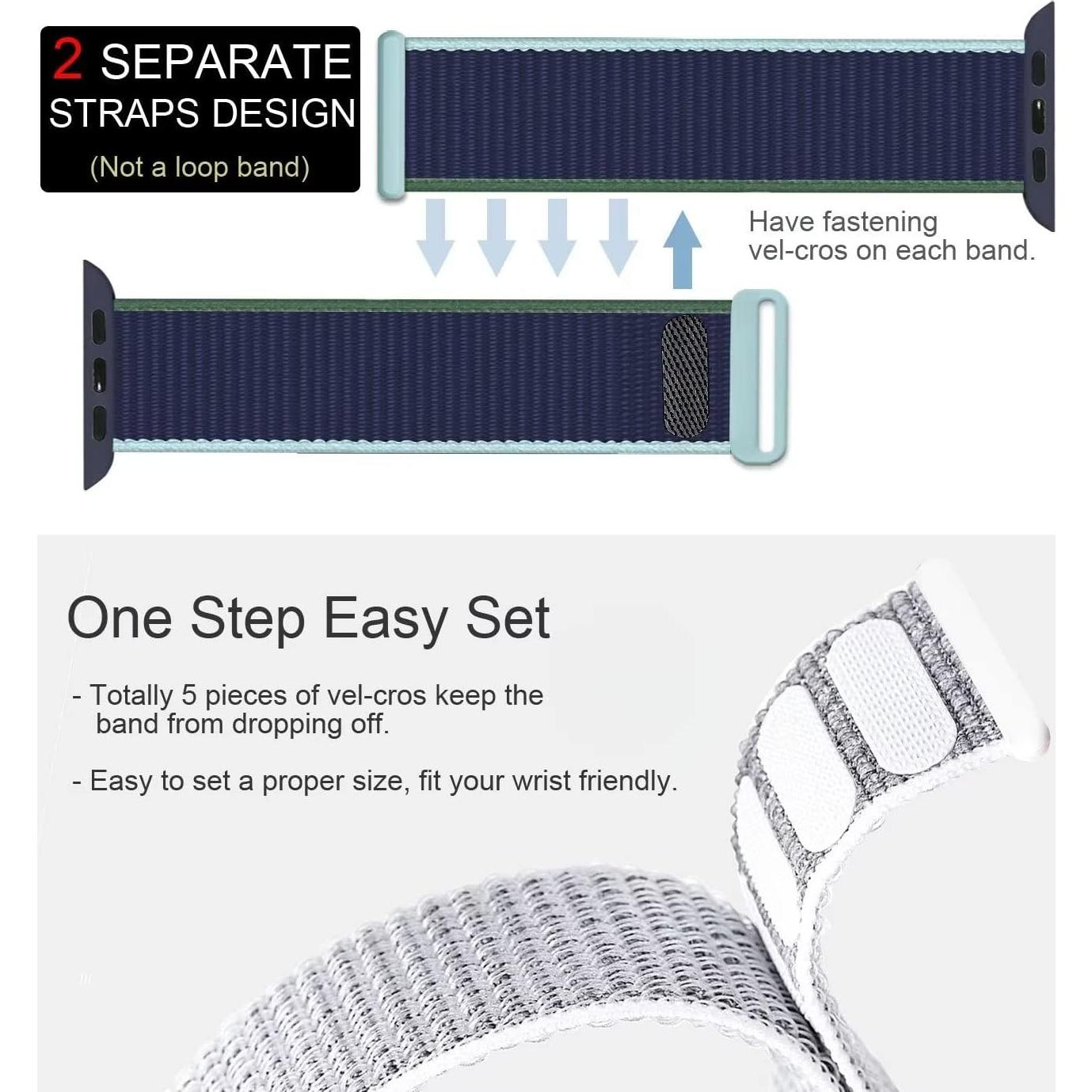 Correa de Nylon Deportiva Bifeiyo para Apple Watch 38-46mm Abismo