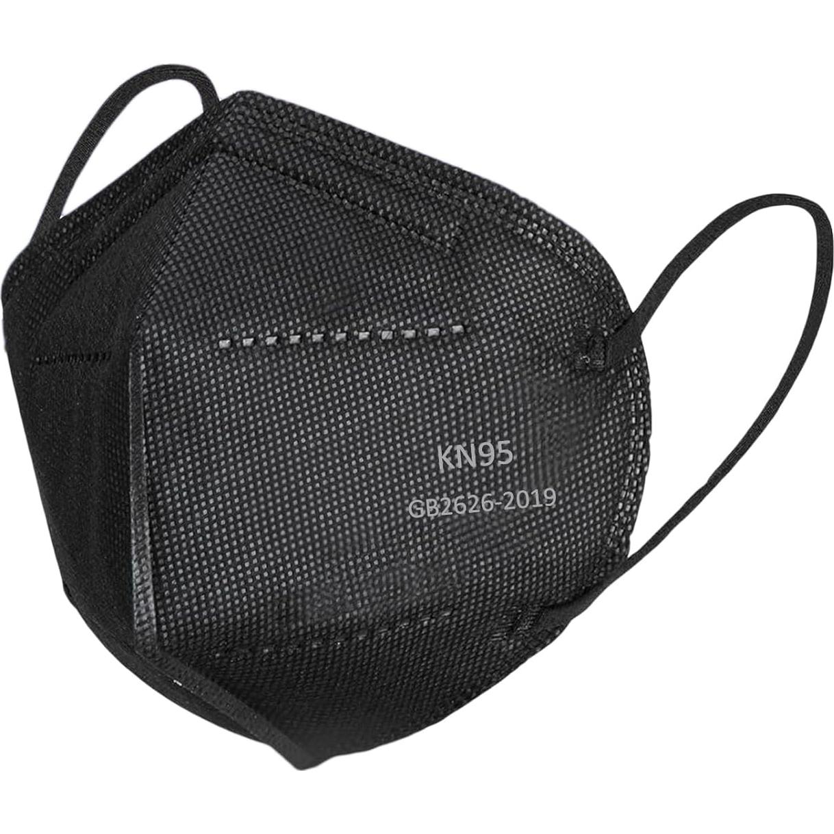 Mascarillas KN95 Negras 100 PCS 5 Capas Transpirables