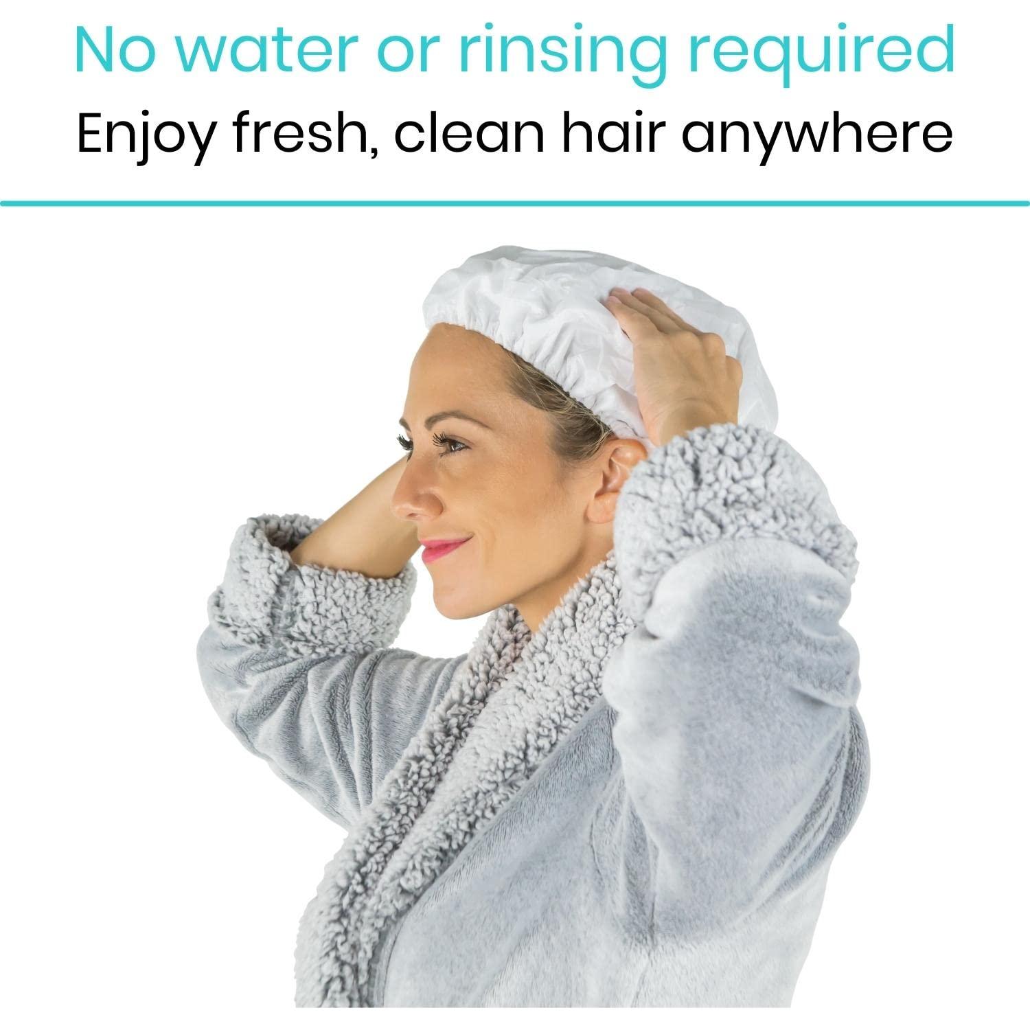 Gorras de Champú Desechables Vive - 6 Piezas Sin Agua