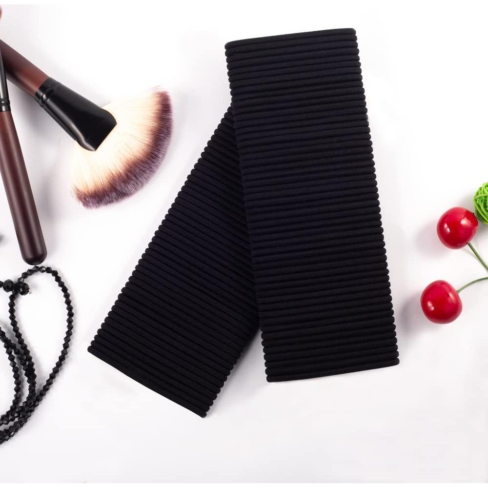 100 Gomas de Pelo Negras Sderoq 4mm para Cabello Grueso