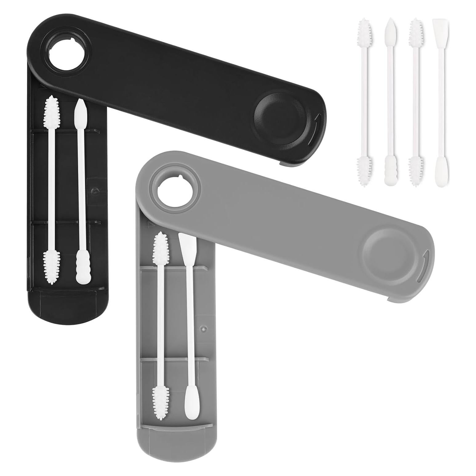 Hisopos de Silicona Reutilizables AUMIO 4 Pcs - Negro y Gris