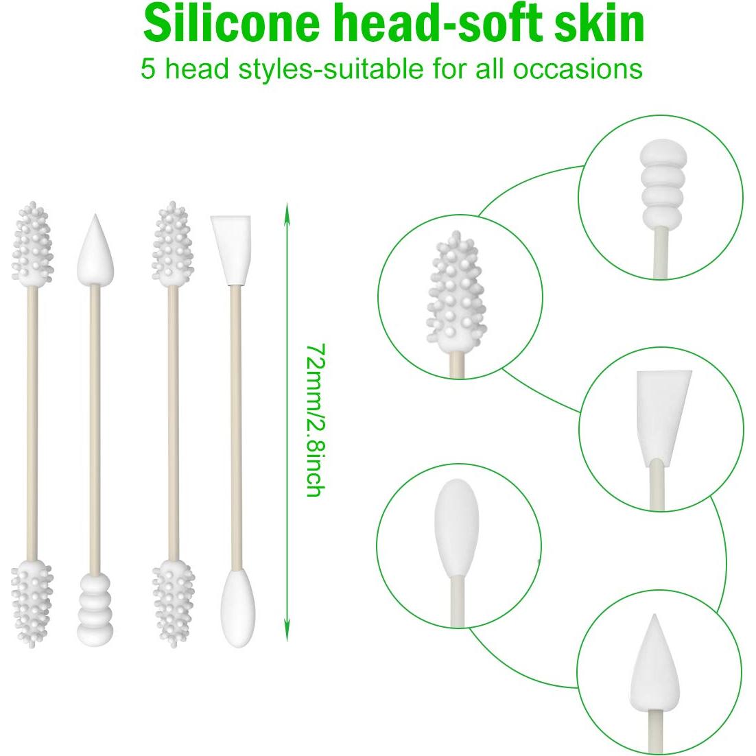 Hisopos de Silicona Reutilizables AUMIO 4 Pcs - Negro y Gris