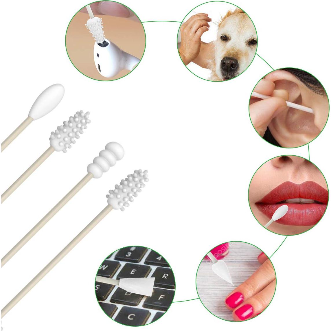 Hisopos de Silicona Reutilizables AUMIO 4 Pcs - Negro y Gris